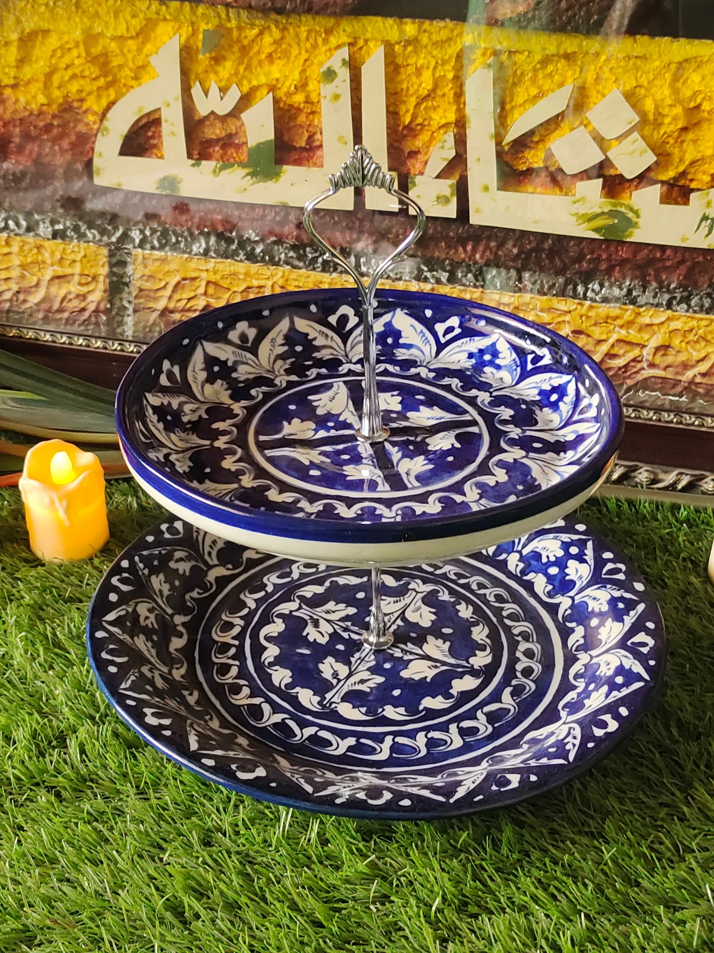 Ceramic Handmade 2 Tires Cake Set