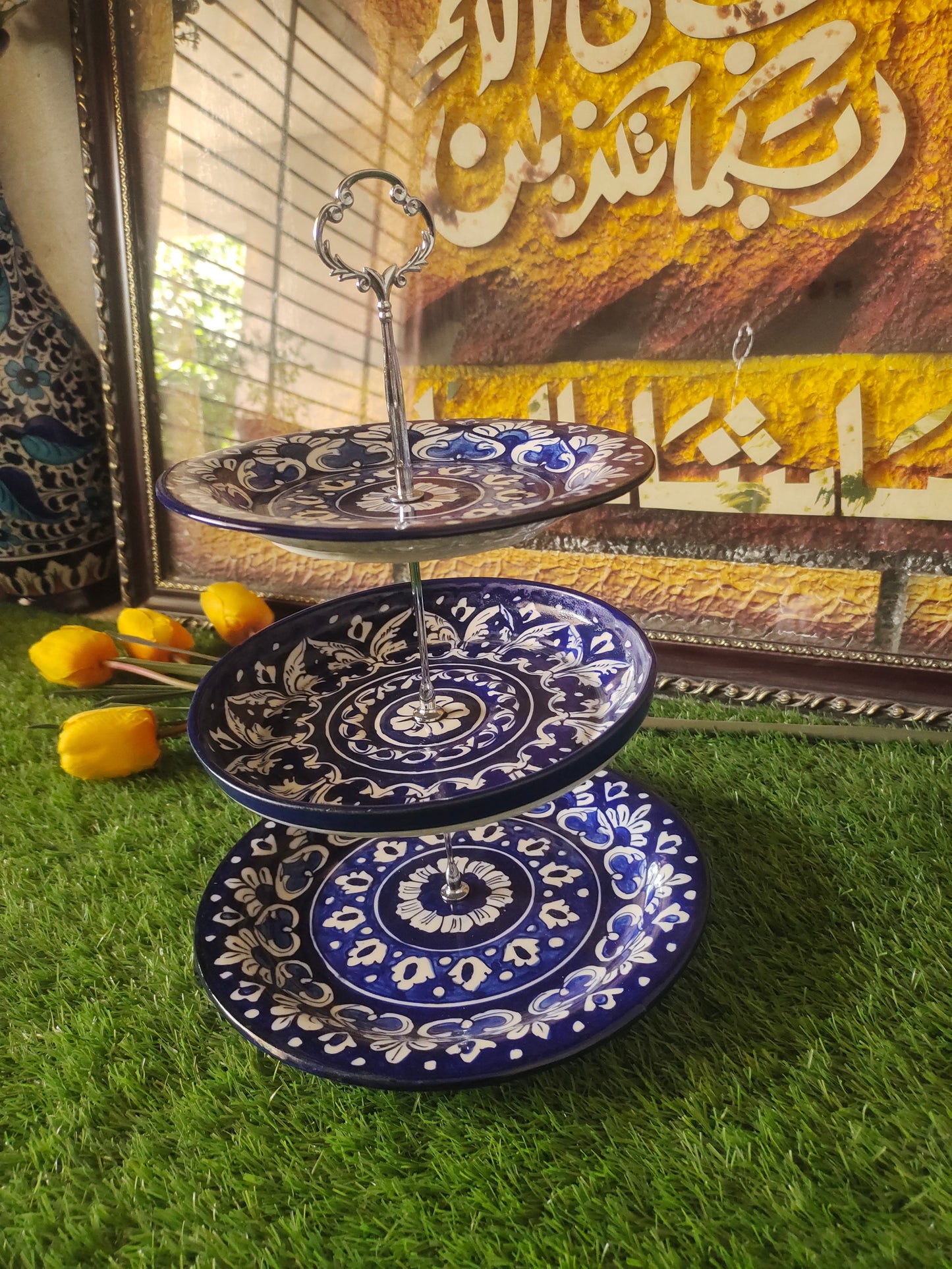 Ceramic Handmade 3 Tires Cake Set | Organizer |