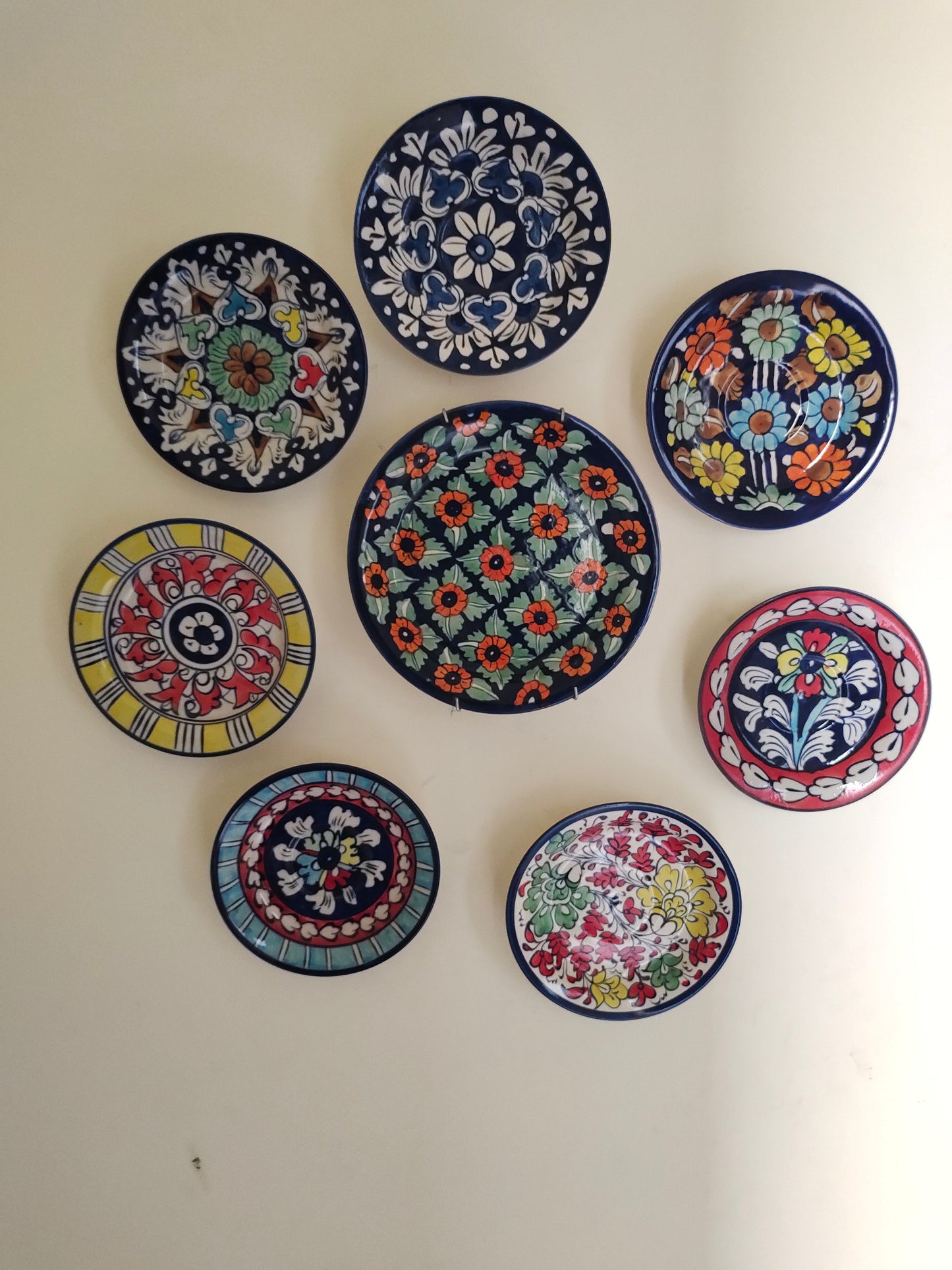Ceramic Handmade Wall Hanging Art | Wall Art | 8 Pcs Set