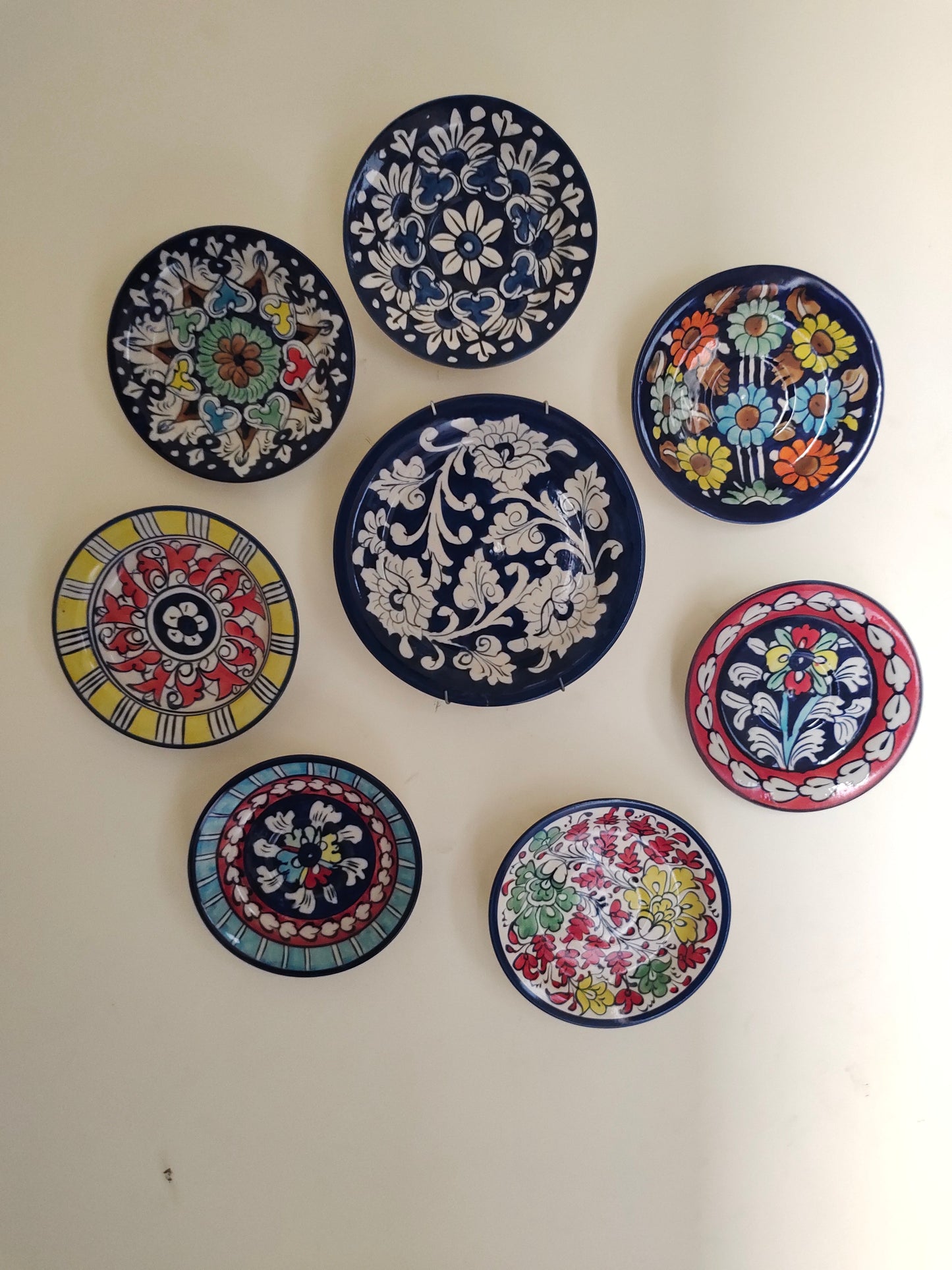 Ceramic Handmade Wall Hanging Art | Wall Art | 8 Pcs Set