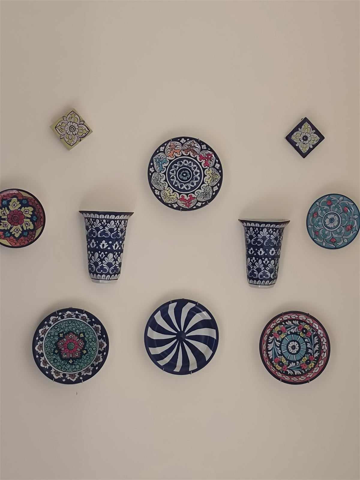 Ceramic Handmade Wall Hanging Art | 10 pcs set