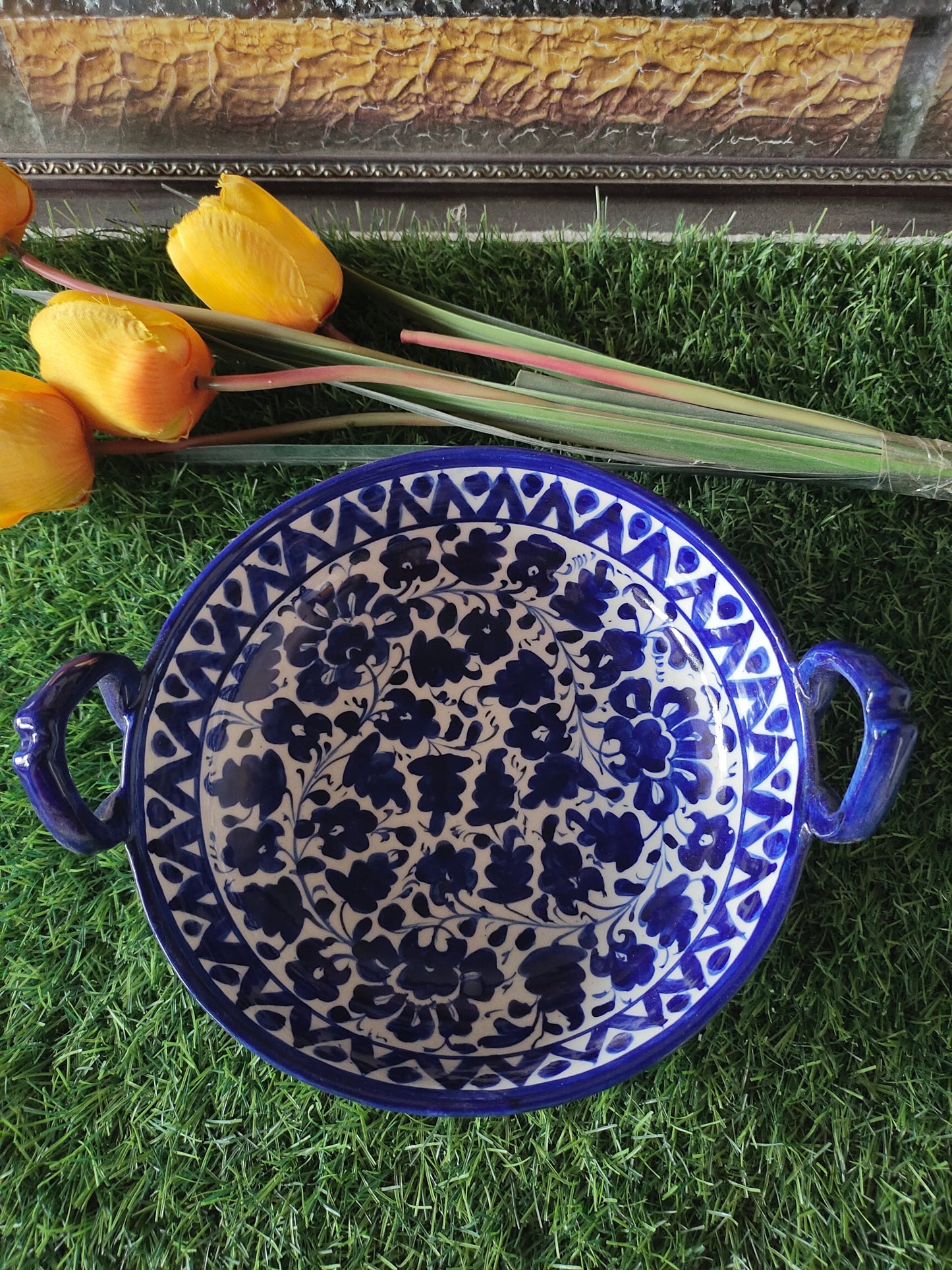 Ceramic Handmade Handle Karahi- Serena Design Customized | Serving Dish | Size 9 inch