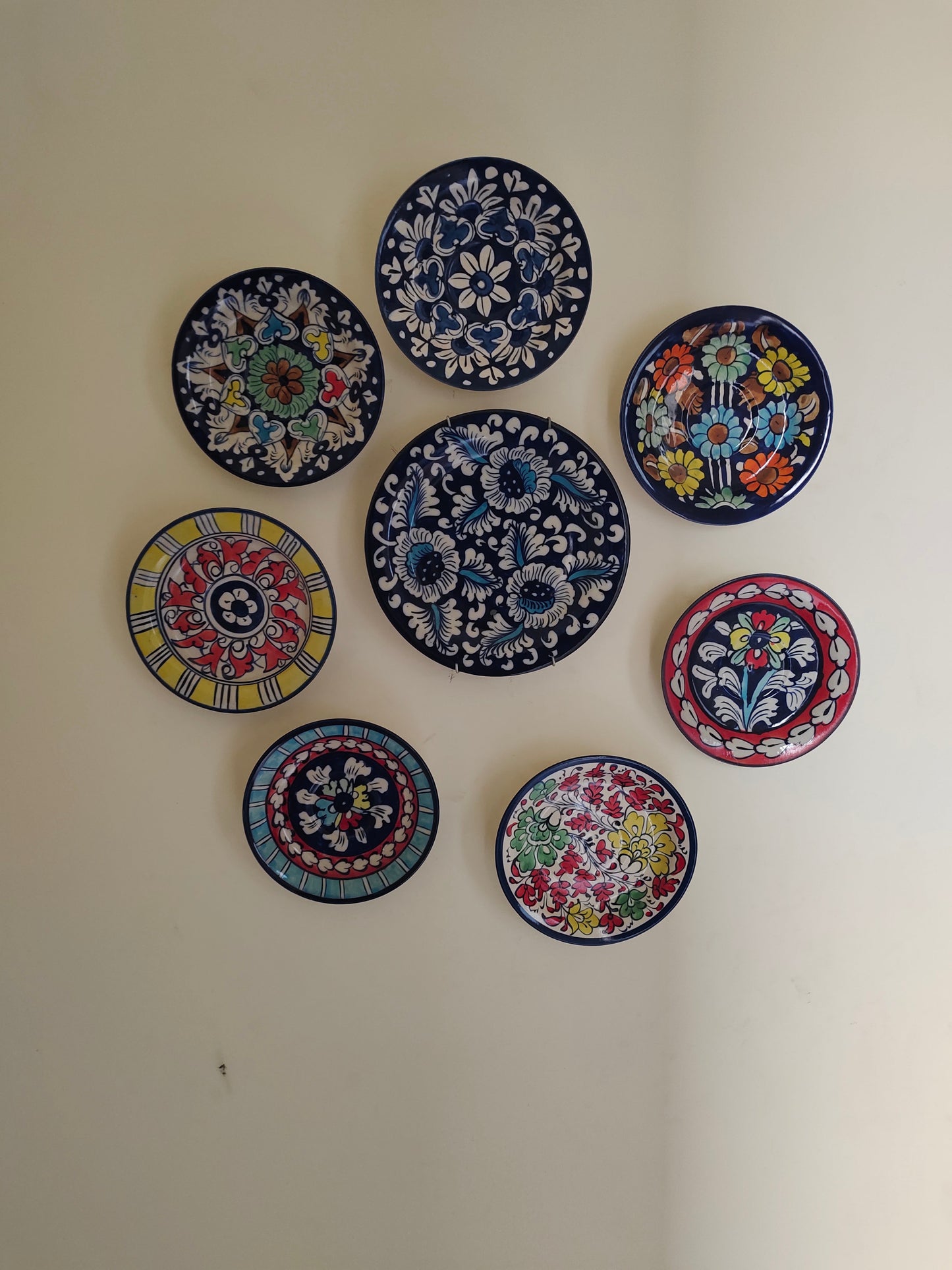 Ceramic Handmade Wall Hanging Art | Wall Art | 8 Pcs Set