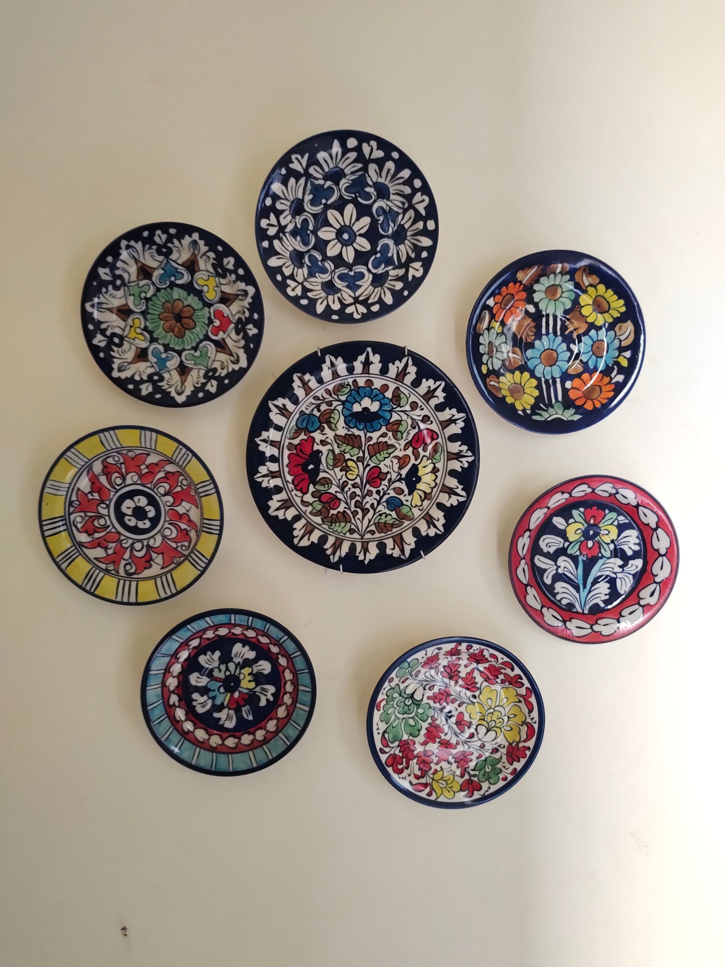 Ceramic Handmade Wall Hanging Art | Wall Art | 8 Pcs Set