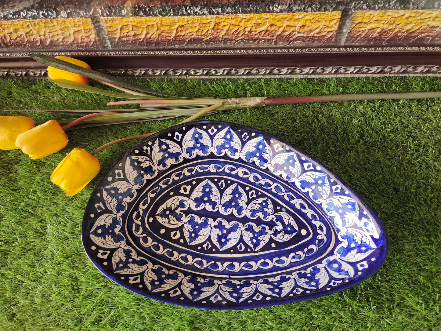 Ceramic Handmade Rice Platter | Size 13 inch