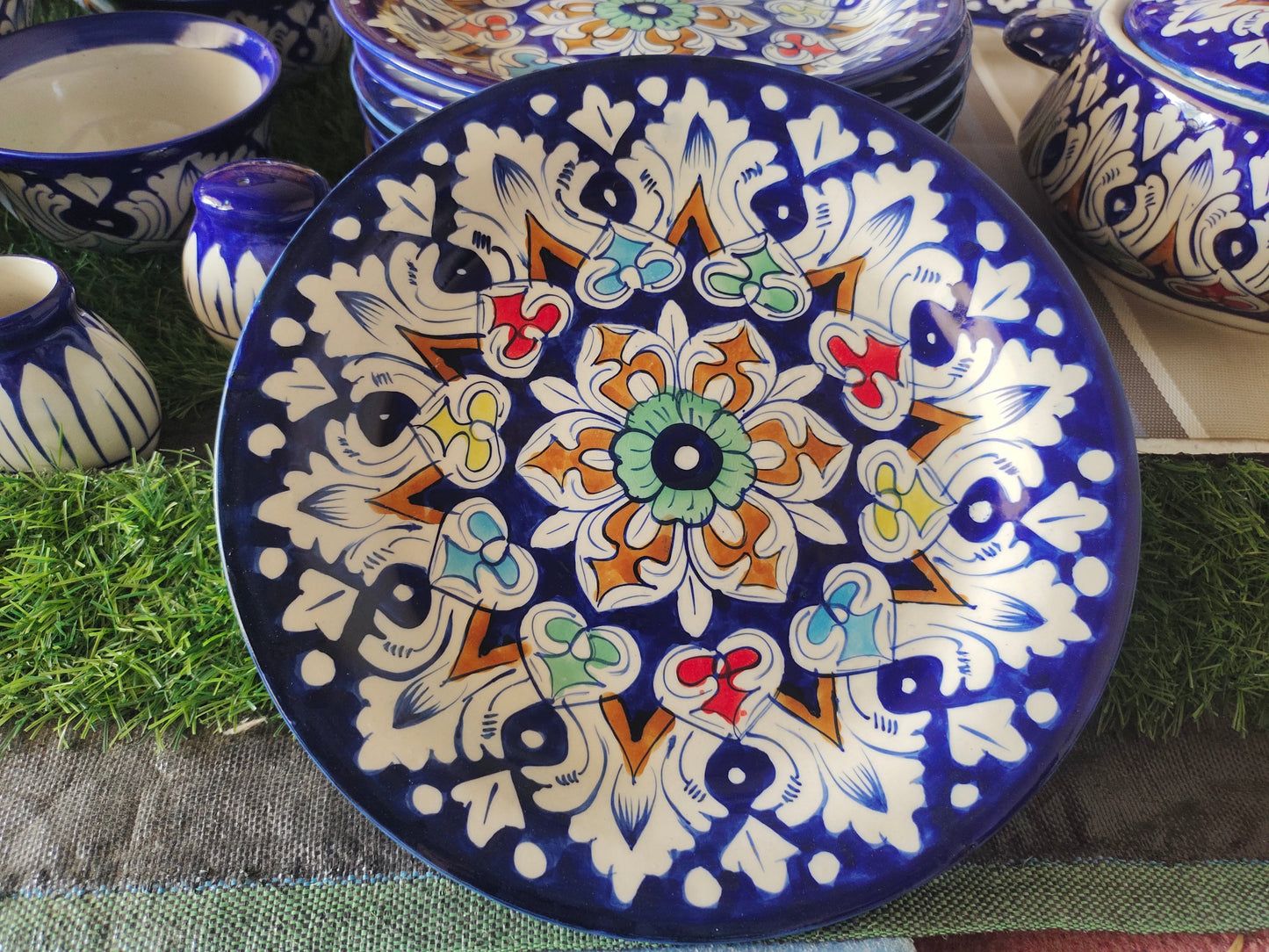 Ceramic Handmade Half Plate TRD MULTI | SIZE 8 INCH