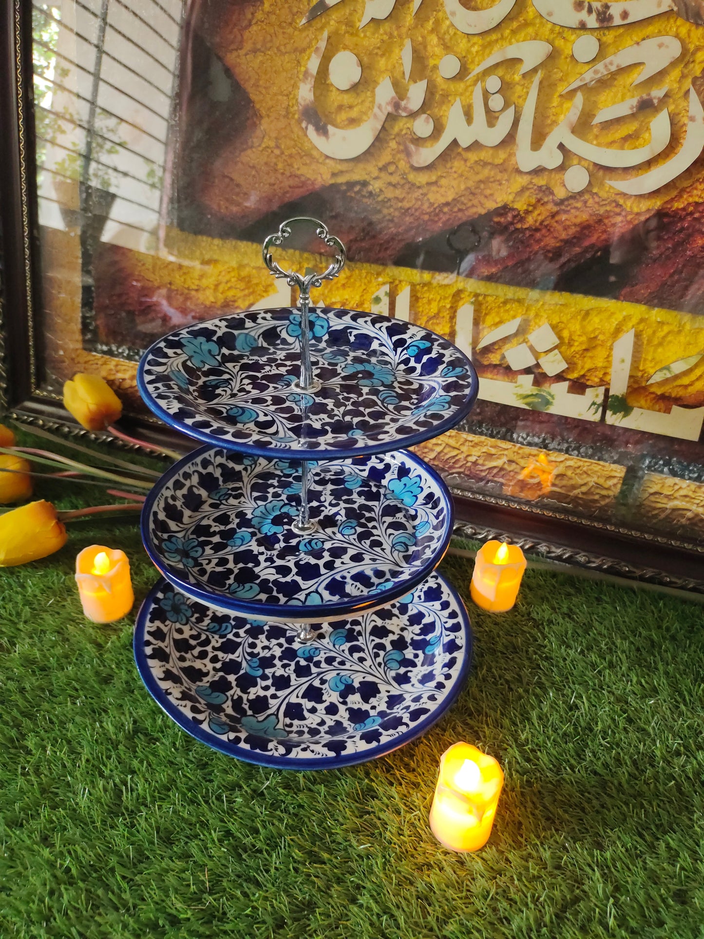 Ceramic Handmade Customized 3 Tires Cake Set | Multani Design