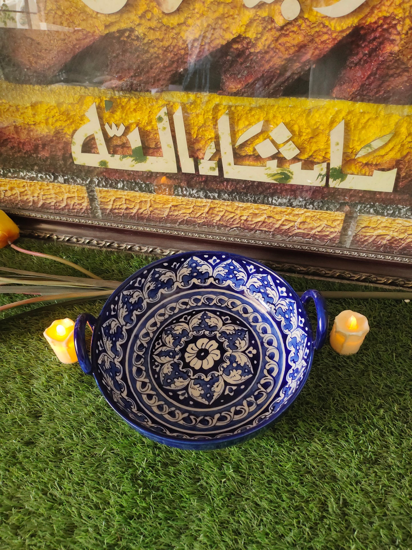 Ceramic Handmade Handle Karahi | Ghauri Design | Size 10 inch