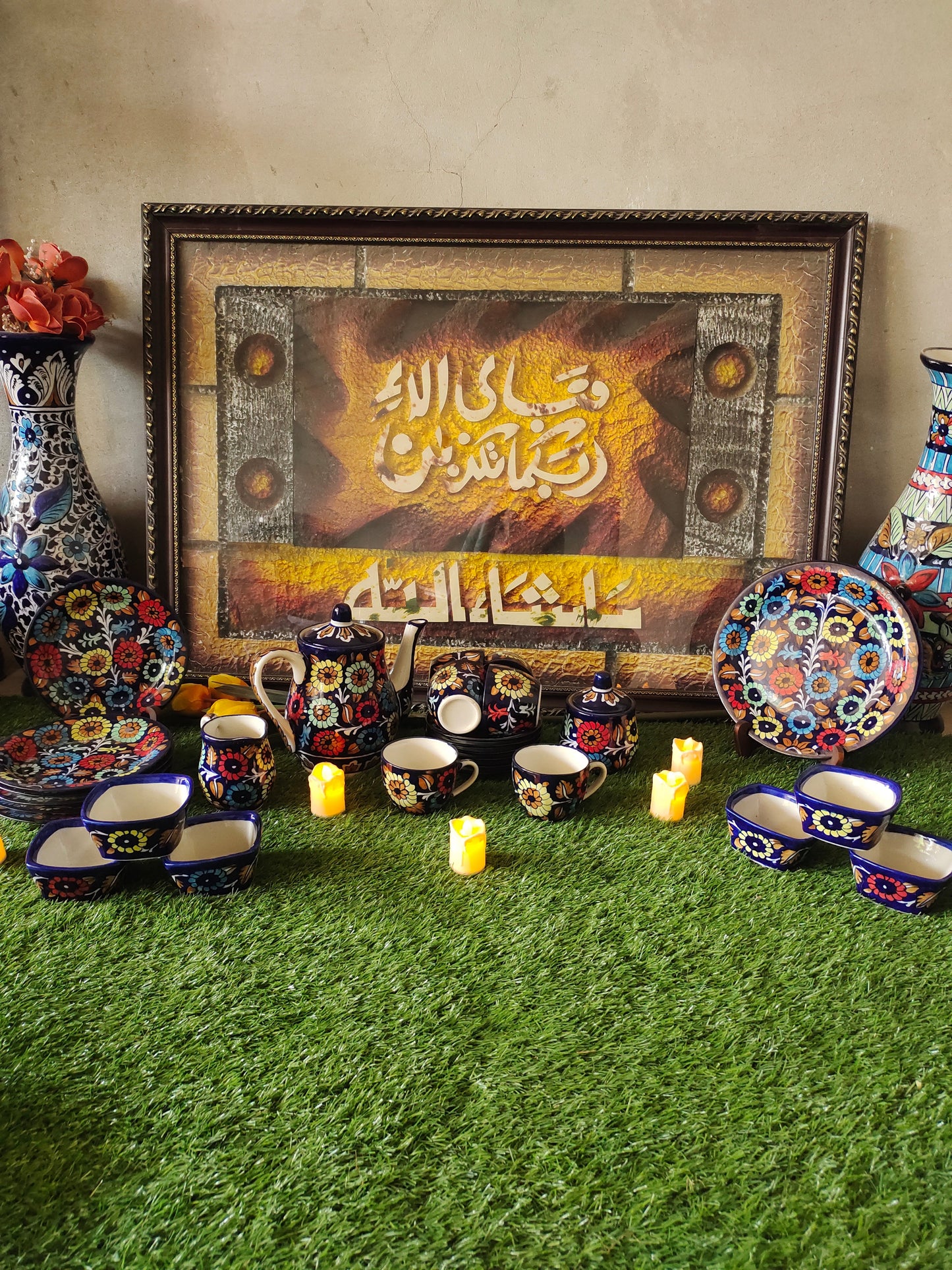 Ceramic Handmade Breakfast set | Nashta Set | J Design | Qty 28 Pcs