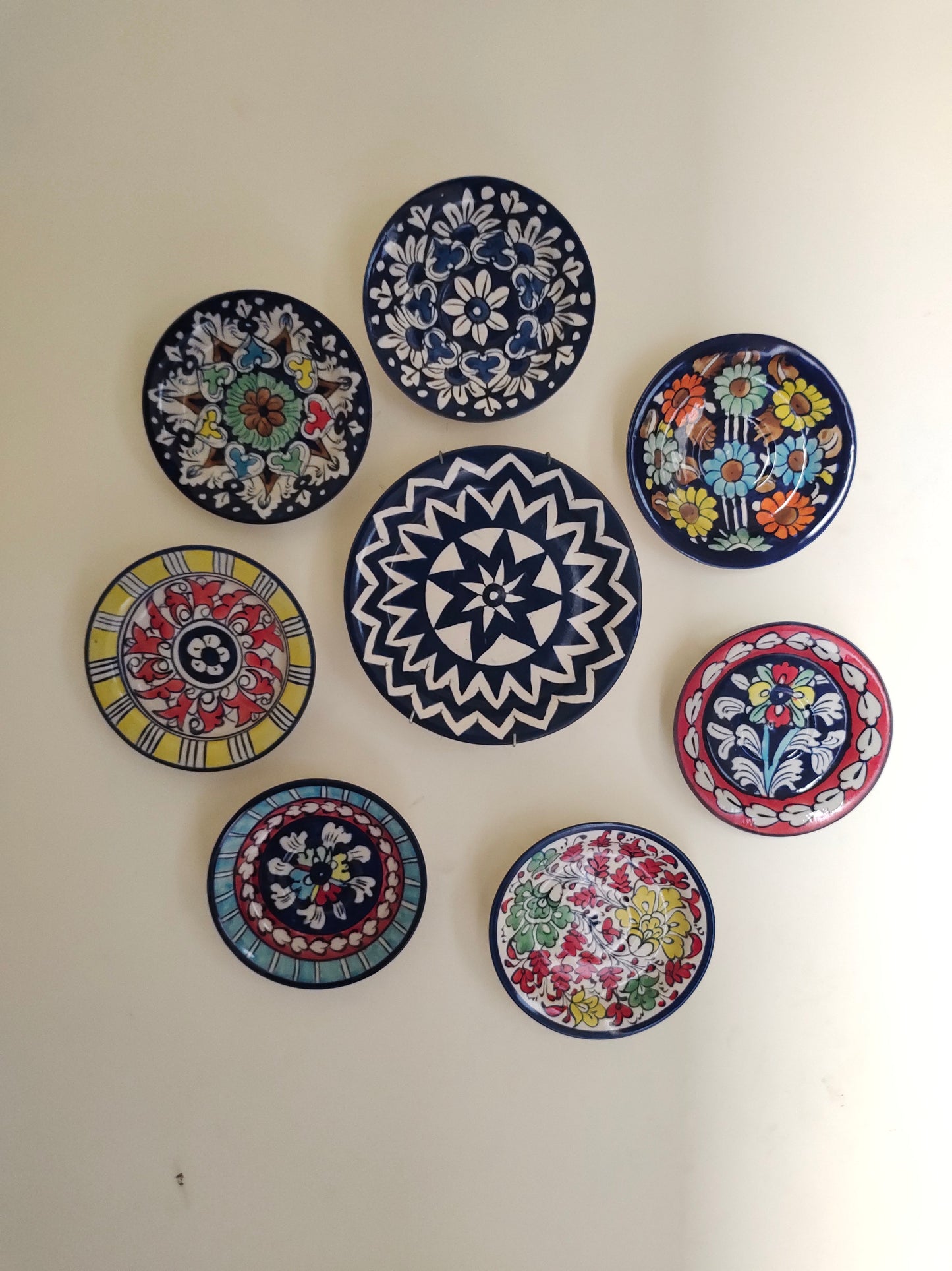 Ceramic Handmade Wall Hanging Art | Wall Art | 8 Pcs Set