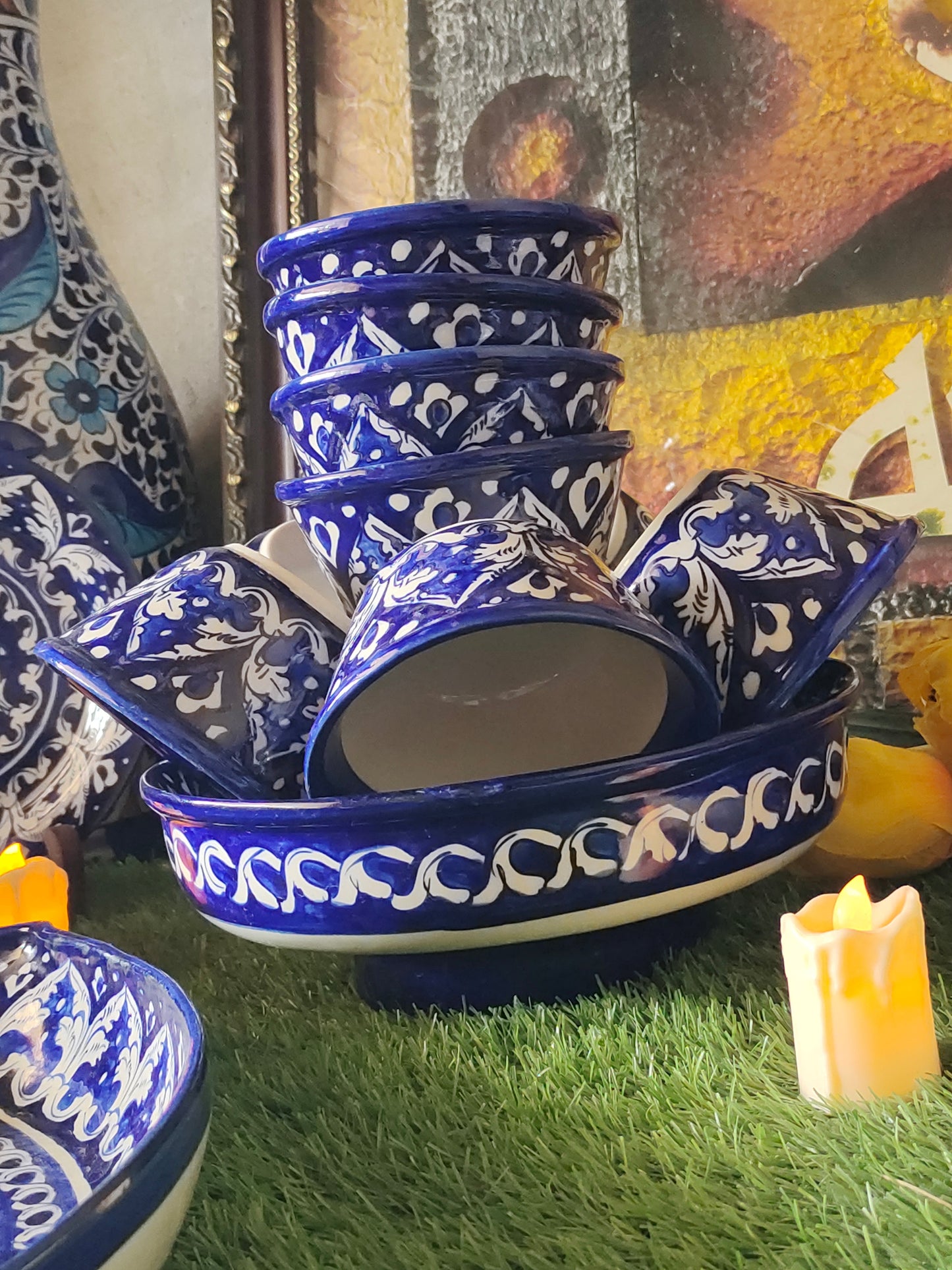 Ceramic Handmade Dinner Set | 10 Men Set | 40 Pcs | Ghauri Design