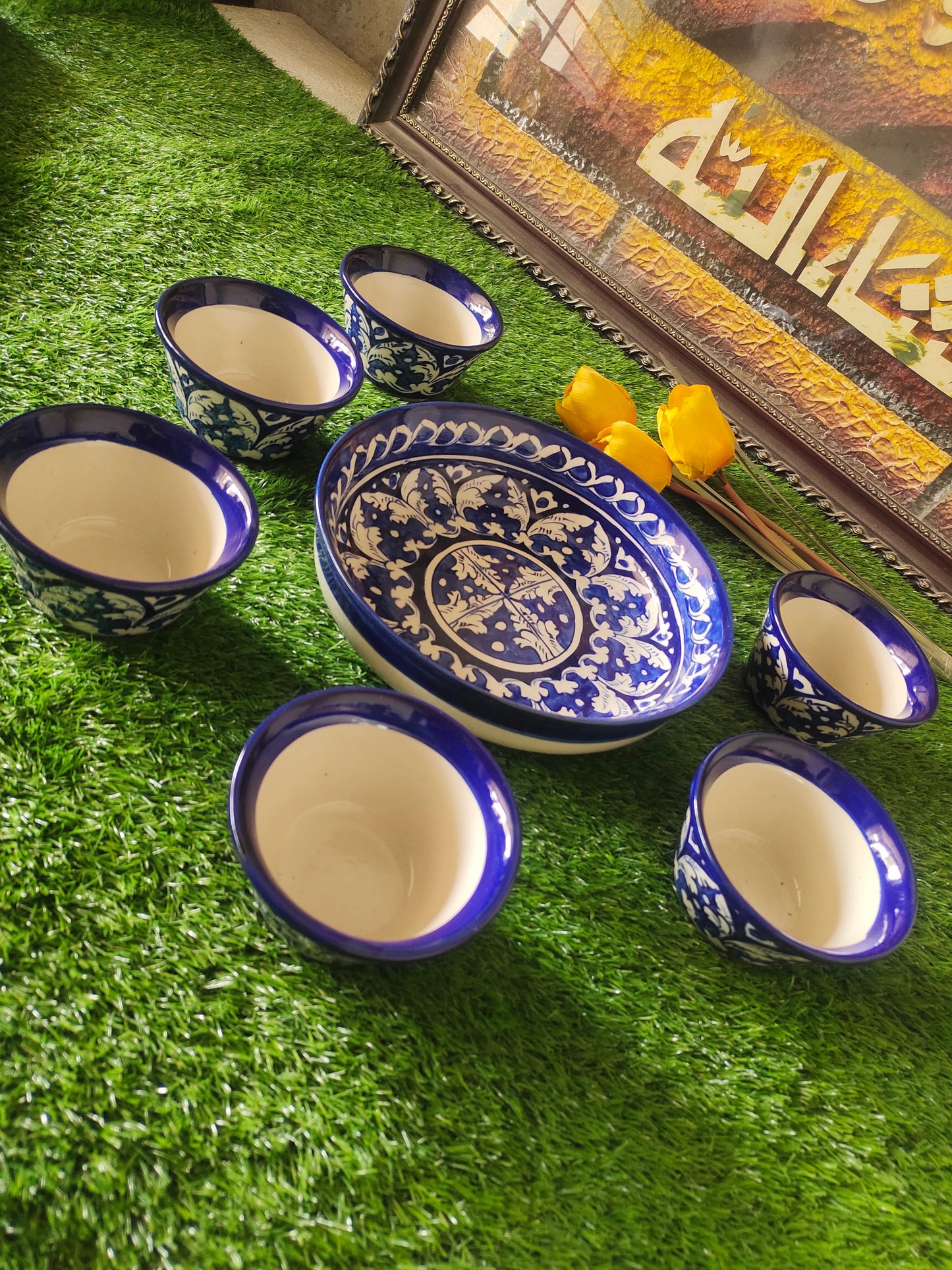 Ceramic Handmade Serving Bowls Set | Dessert Bowls Set | Soup Set | Qty 7 Pcs