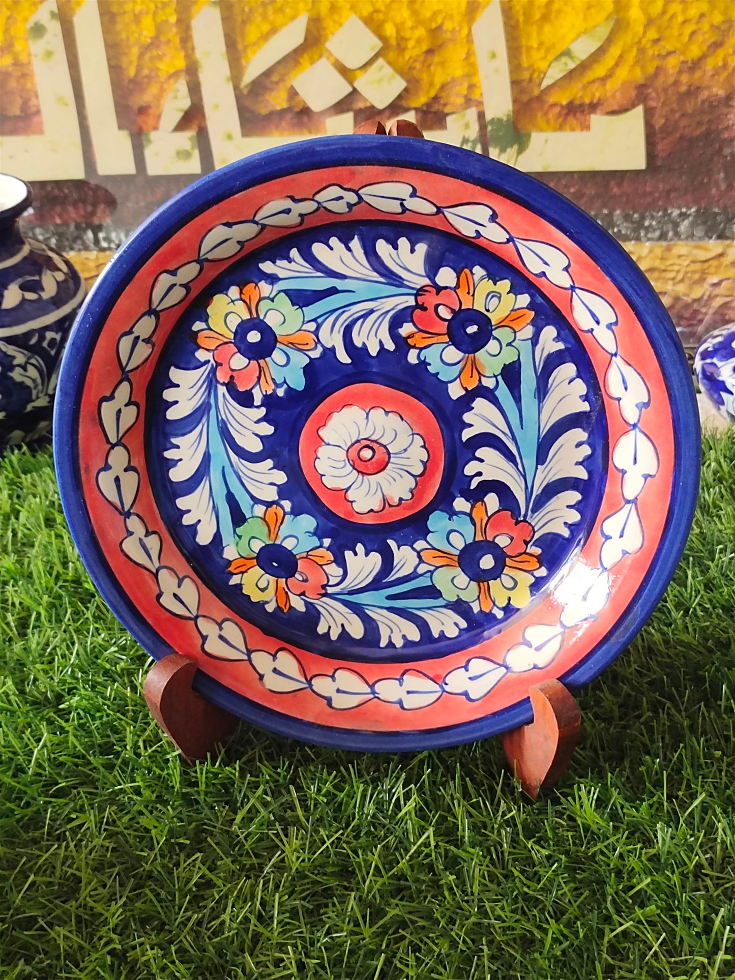 Handmade Ceramic Half Plate (Size 08 inch) | Wall Art | Wall Decor