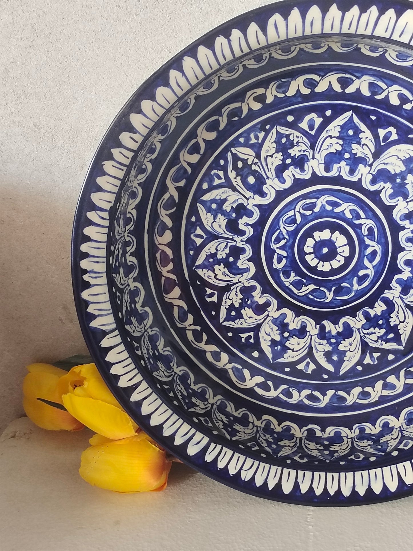 Ceramic Handmade Gauri Fruit Bowl | Large Size 15 inch | Deep 3 inch