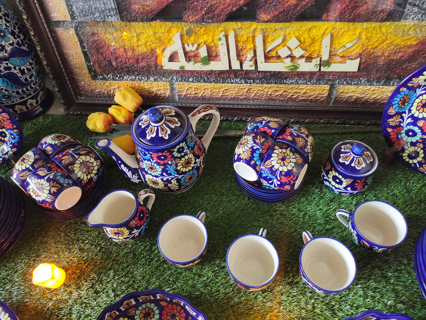 Ceramic Customized Dinner Set Handmade | 12 Person Servings | J Design | Total 56 pcs