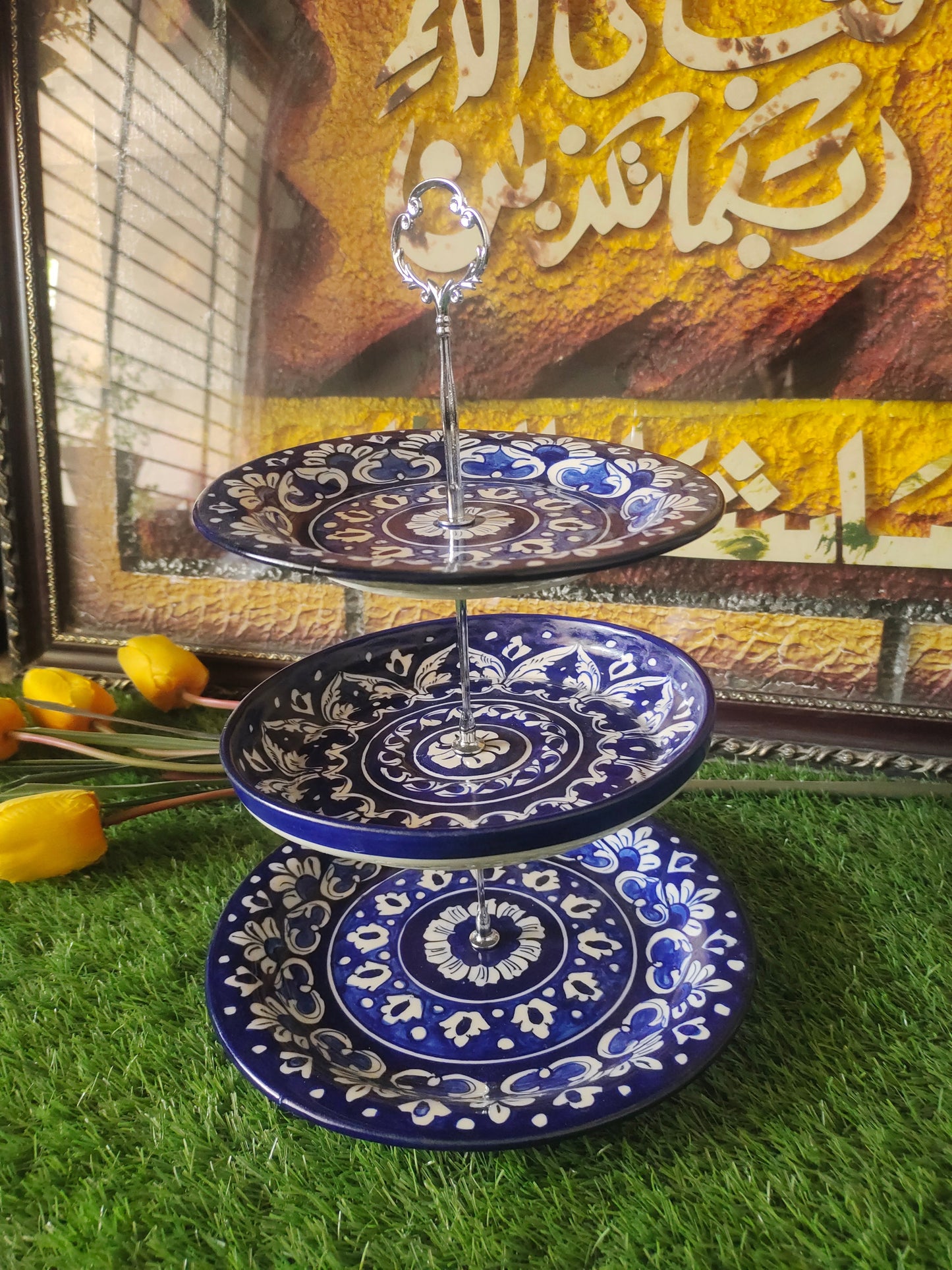 Ceramic Handmade 3 Tires Cake Set | Organizer |
