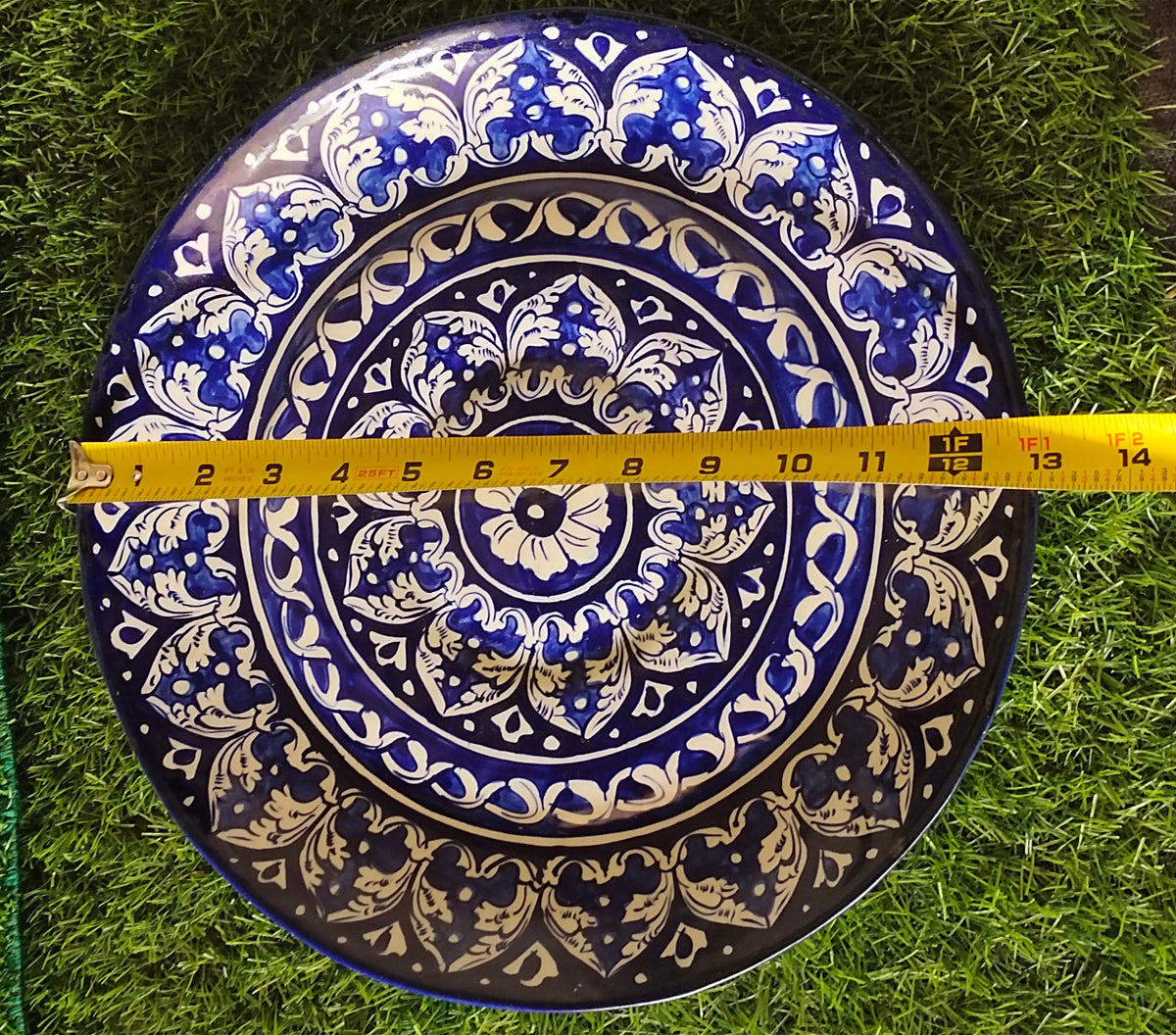 Ceramic Handmade Rice Thaal Platter | Large Size 13 inch