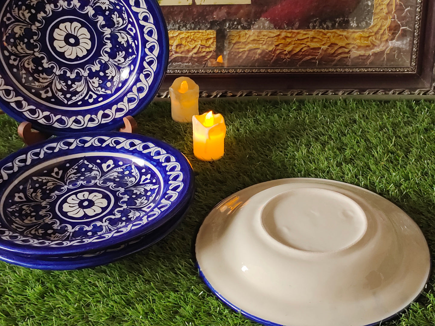 Ceramic Handmade Deep Plates | Size 09 inch | Design Ghauri