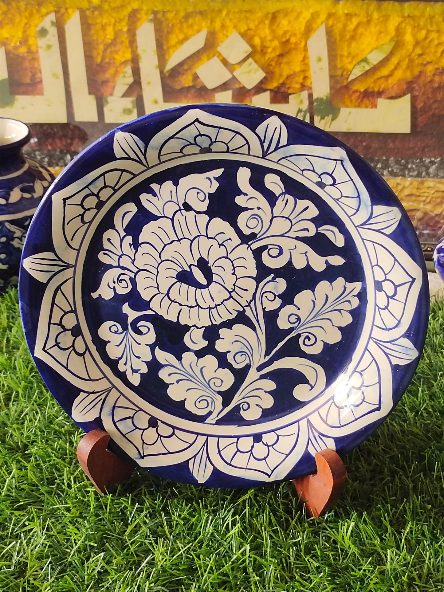 Handmade Ceramic Half Plate (Size 08 inch) | Wall Art | Wall Decor