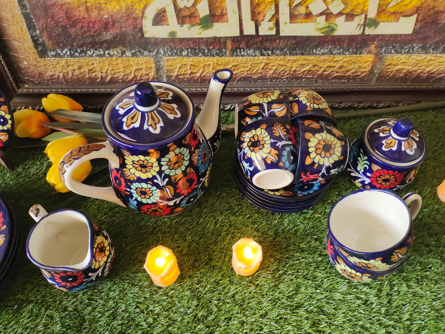 Ceramic Handmade Tea Set Qty 15 Pcs | J Design