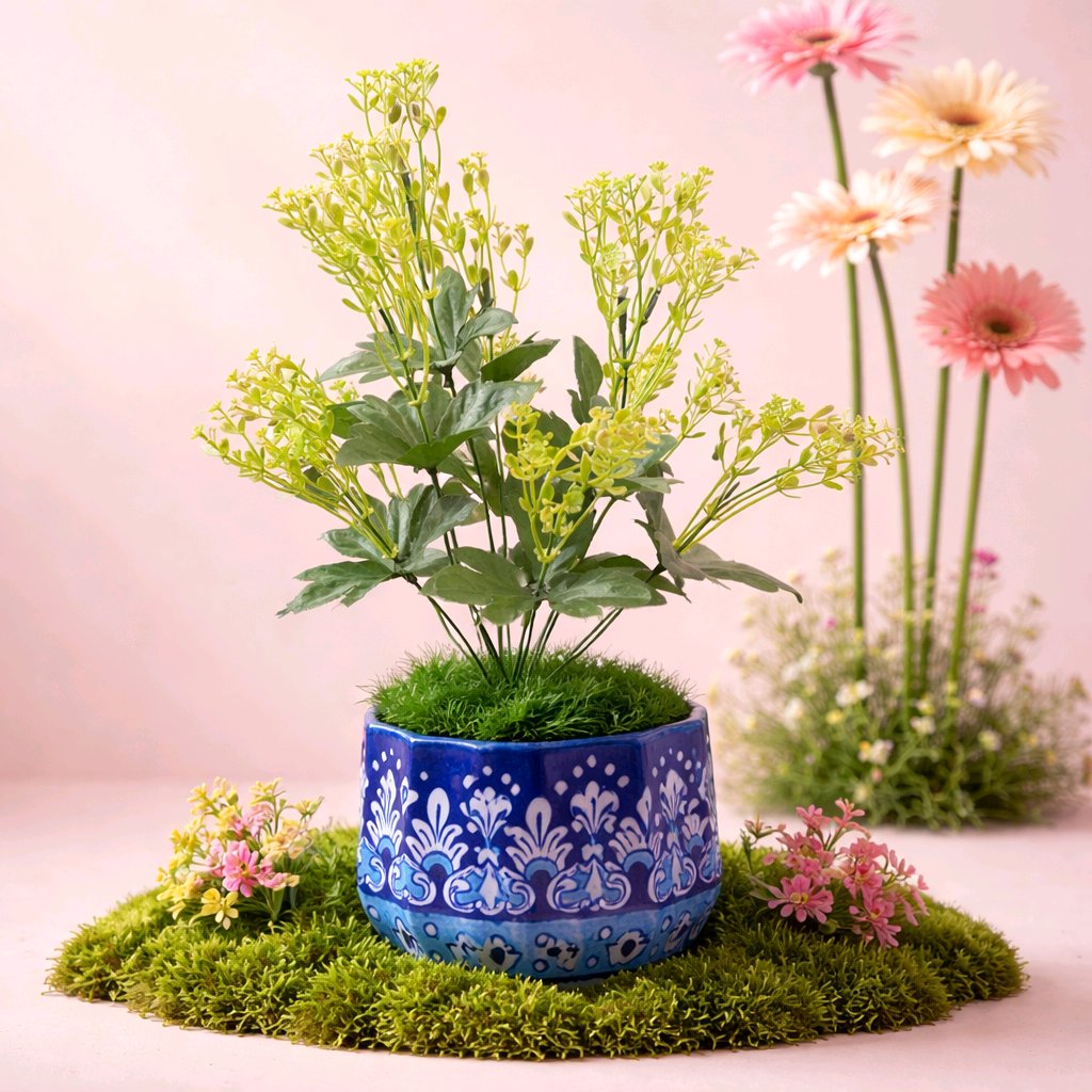Ceramic Handmade Blue Pottery Elegant Planter | Size 5.5 inch |Gift🎁