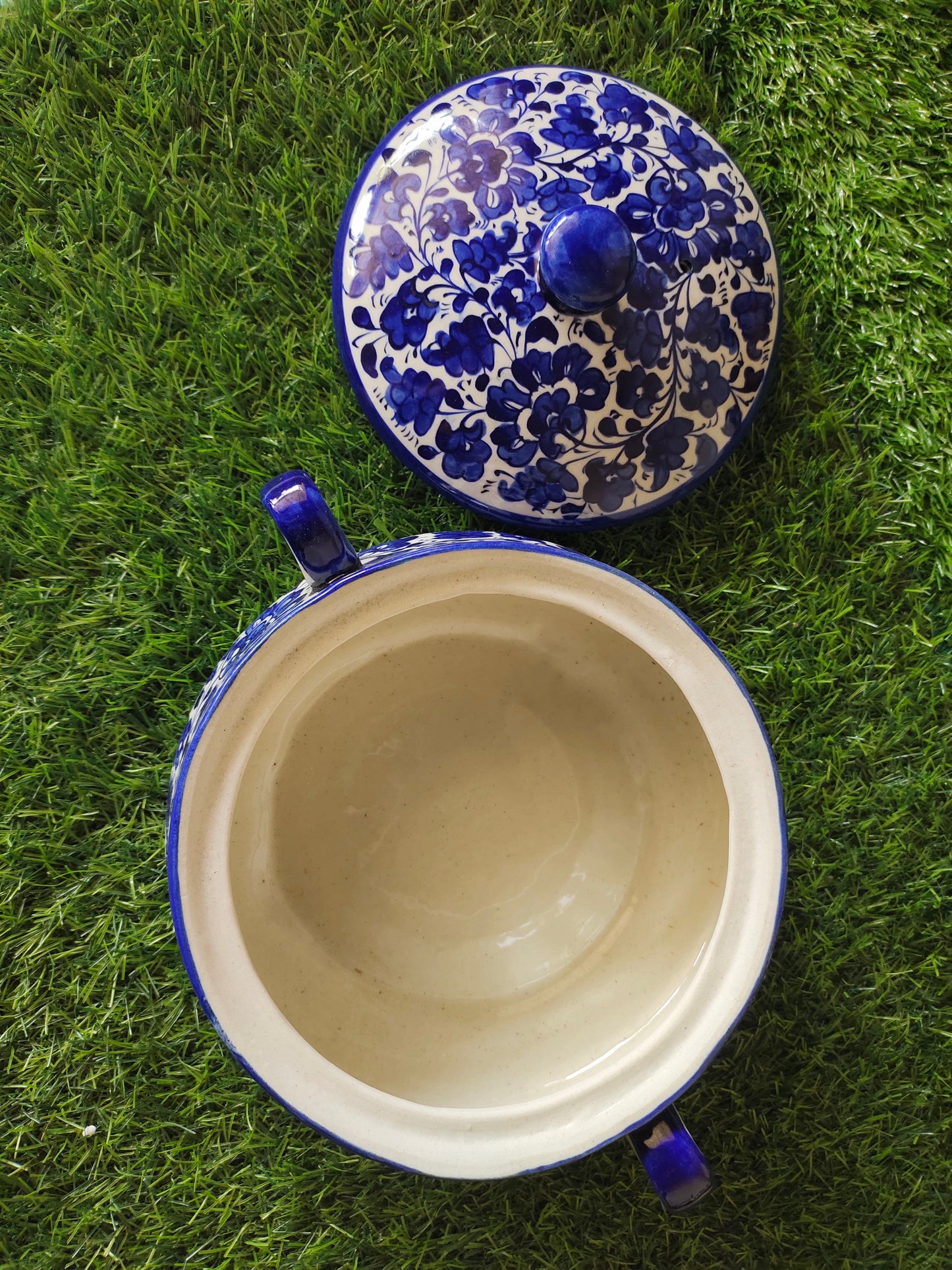 Ceramic Handmade Salan Donga With Lid Cover Size Medium 8 inch