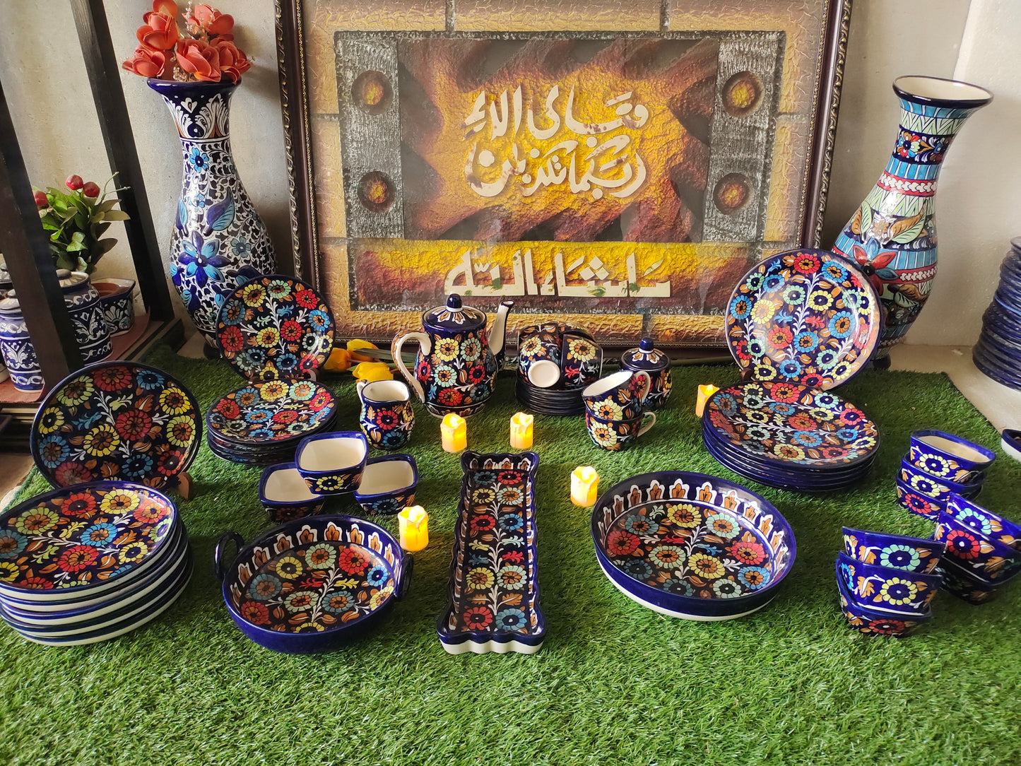 Ceramic Handmade Customized Dinner Set | J Design | Qty 49 Pcs | 6 Men Set