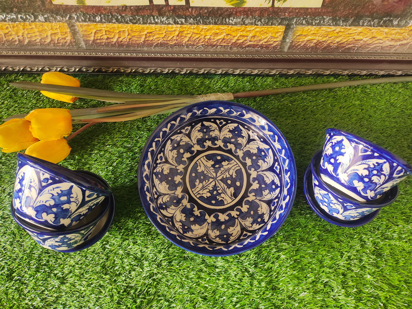 Ceramic Handmade Serving Bowls Set | Dessert Bowls Set | Soup Set | Qty 7 Pcs