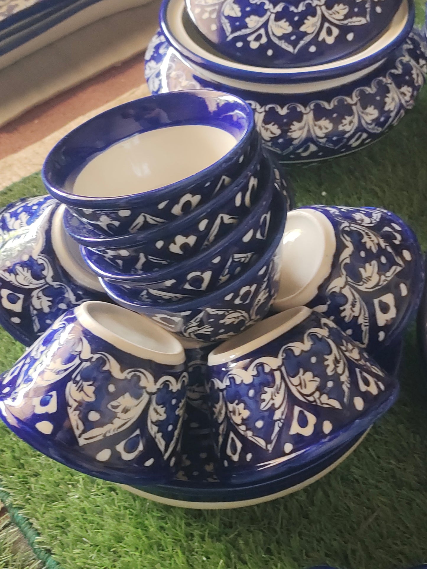 Ceramic Handmade Dinner Set | 10 Men Set | Ghauri Design | 65 Pcs