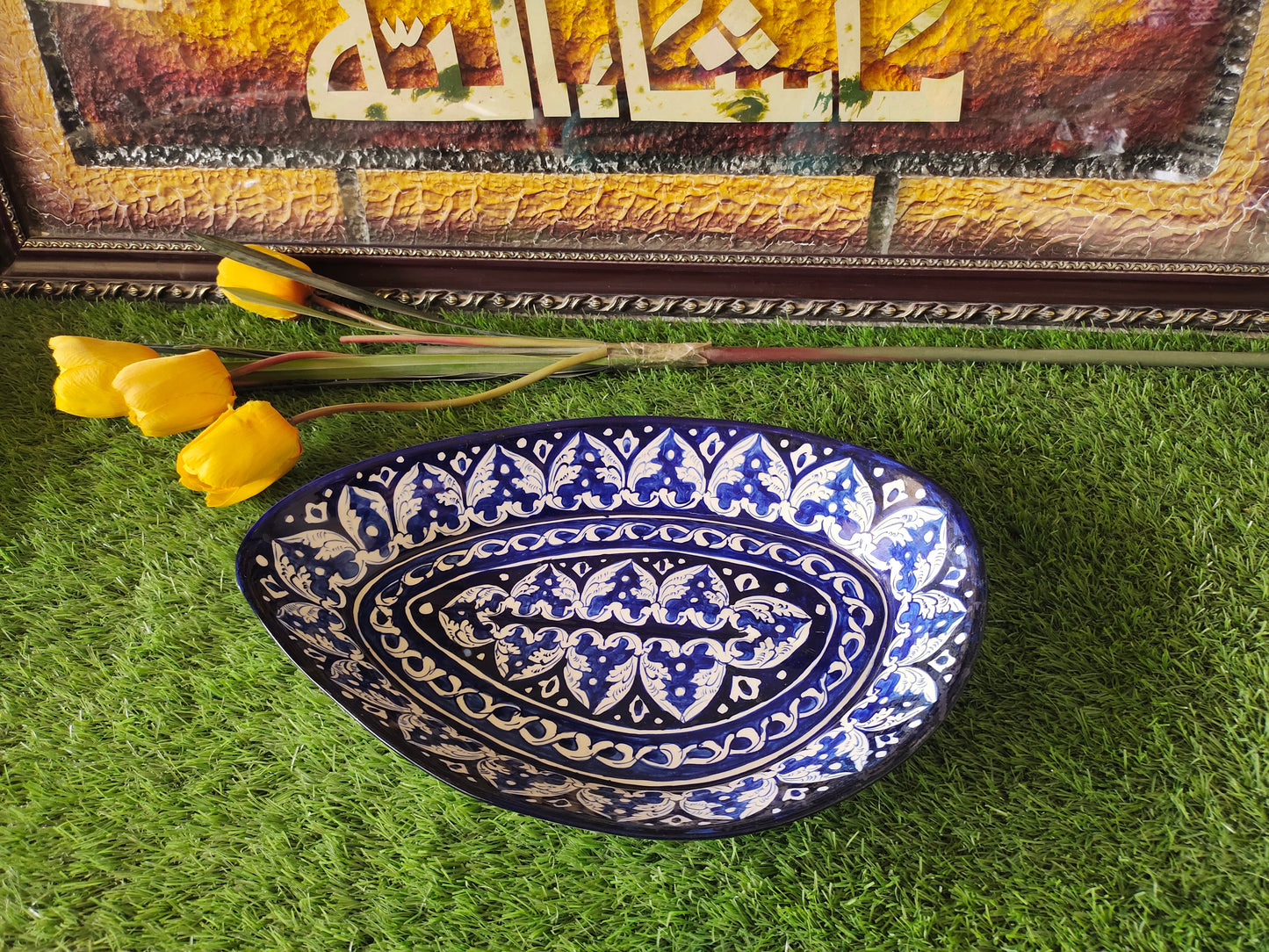 Ceramic Handmade Rice Platter | Size 13 inch
