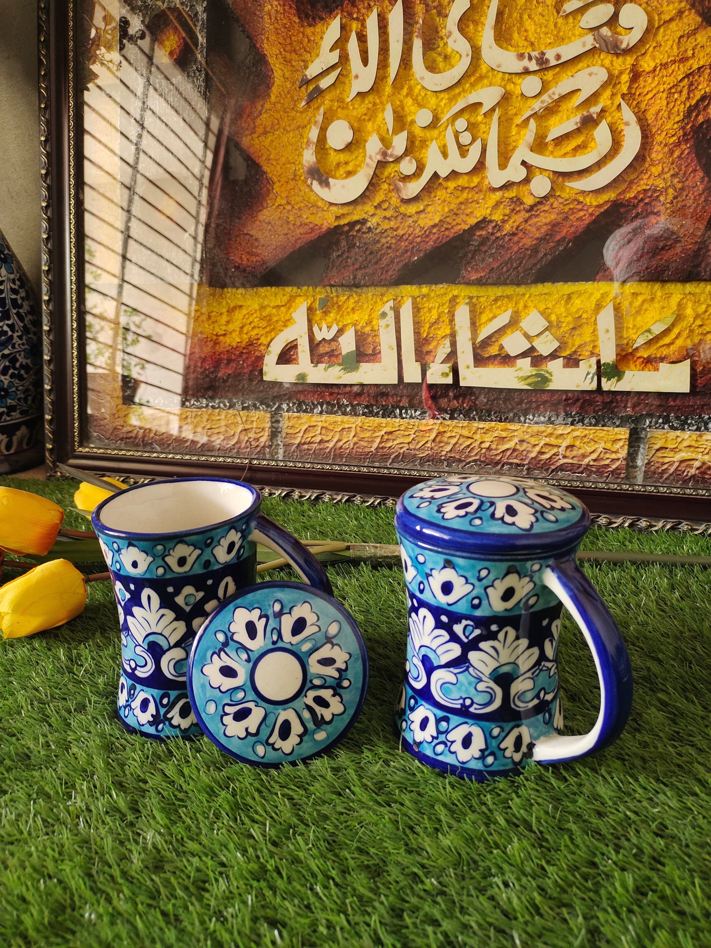 Ceramic Handmade Tea | Coffee | Juice Mug with Cover