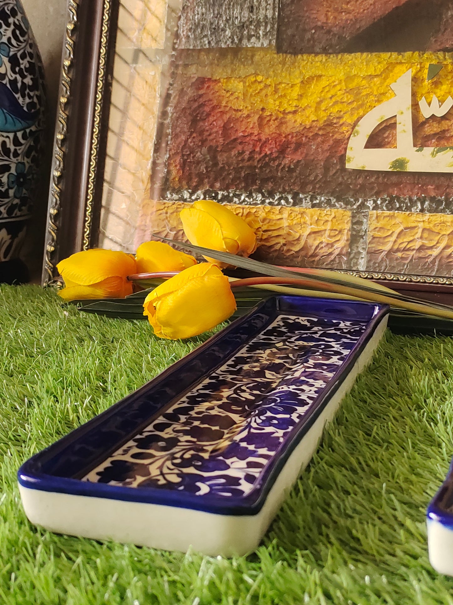 Ceramic Handmade Kabab Dish Long | Size 15 inch