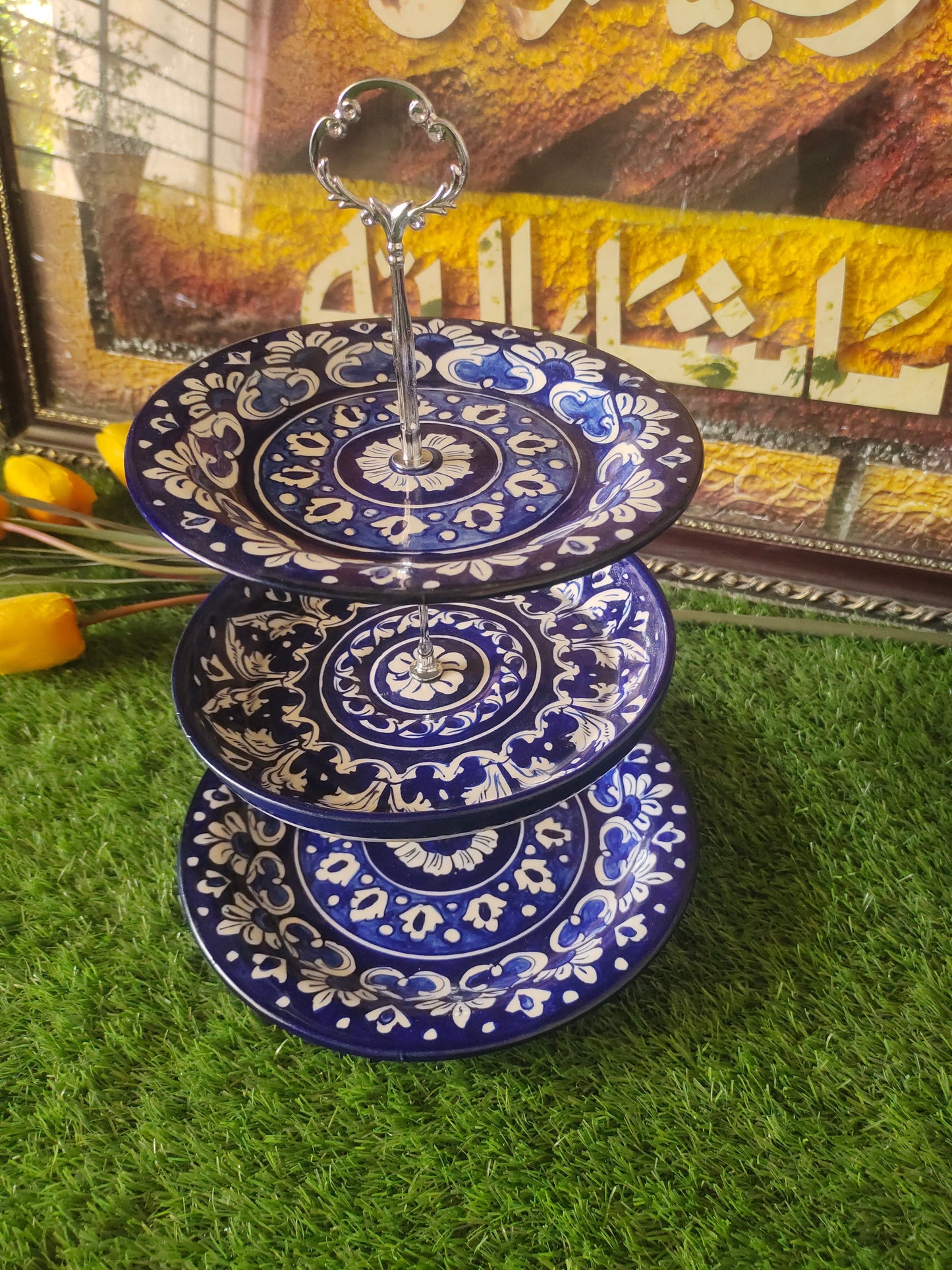 Ceramic Handmade Dinner Set |6 Men Set | Qty 49 pcs | Khaadi Blue Design