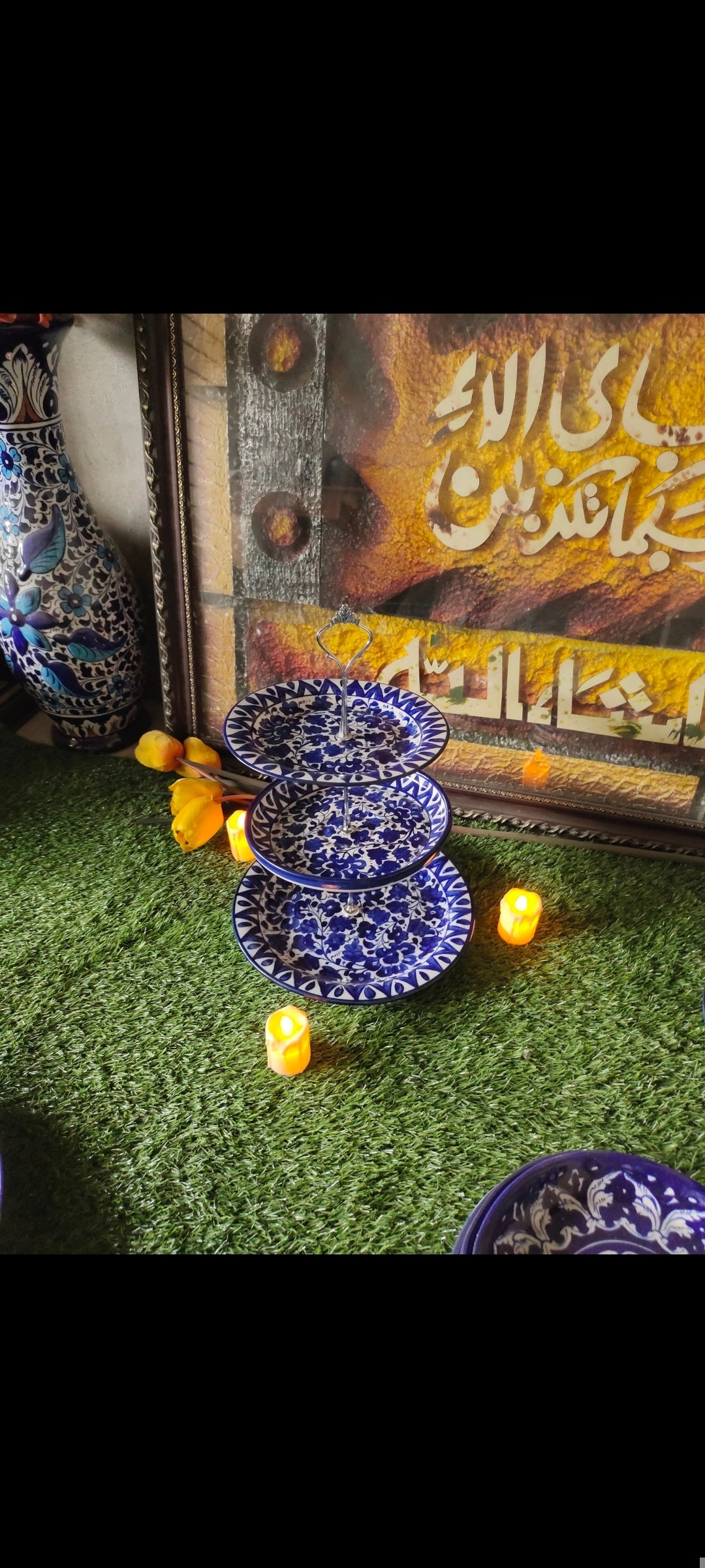 Ceramic Handmade Customized Dinner Set | 10 Men Set | Sareena Design | 65 Pcs