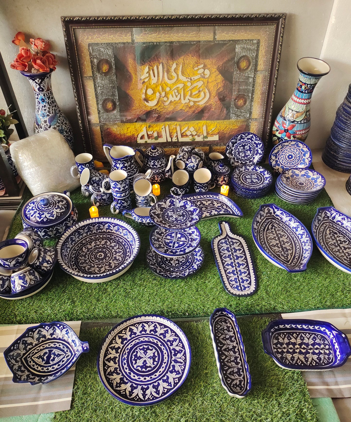 Ceramic Handmade Customized Dinner Set | 8 Men set | 75 Pcs