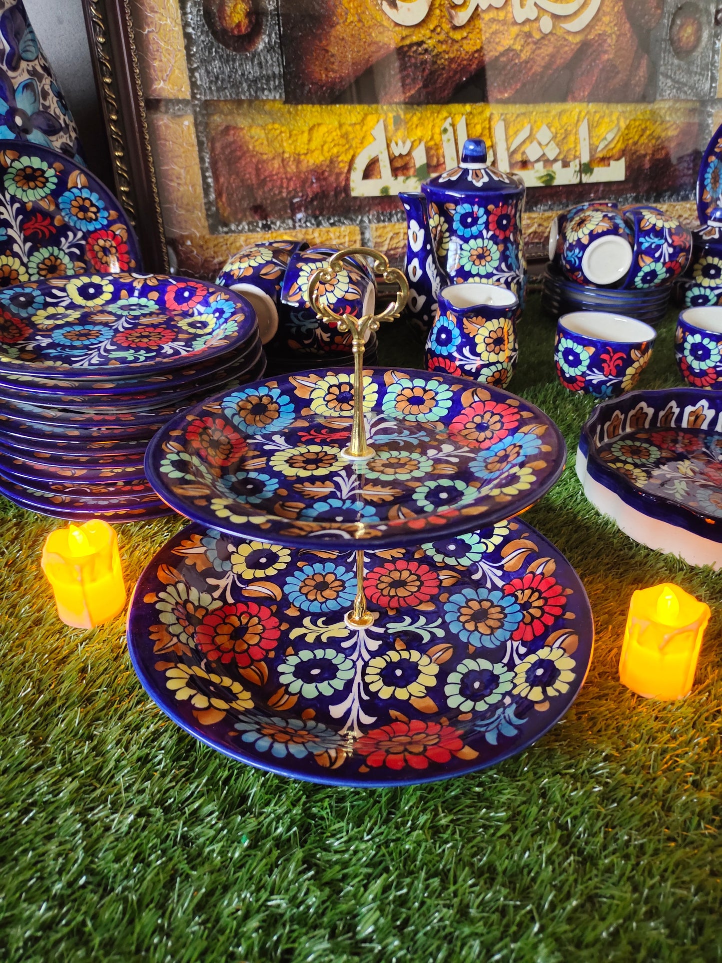 Ceramic Customized Dinner Set Handmade | 12 Person Servings | J Design | Total 56 pcs
