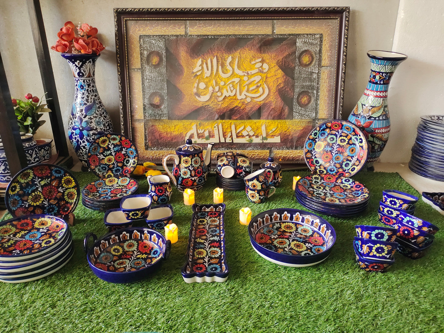 Ceramic Handmade Customized Dinner Set | J Design | Qty 49 Pcs | 6 Men Set