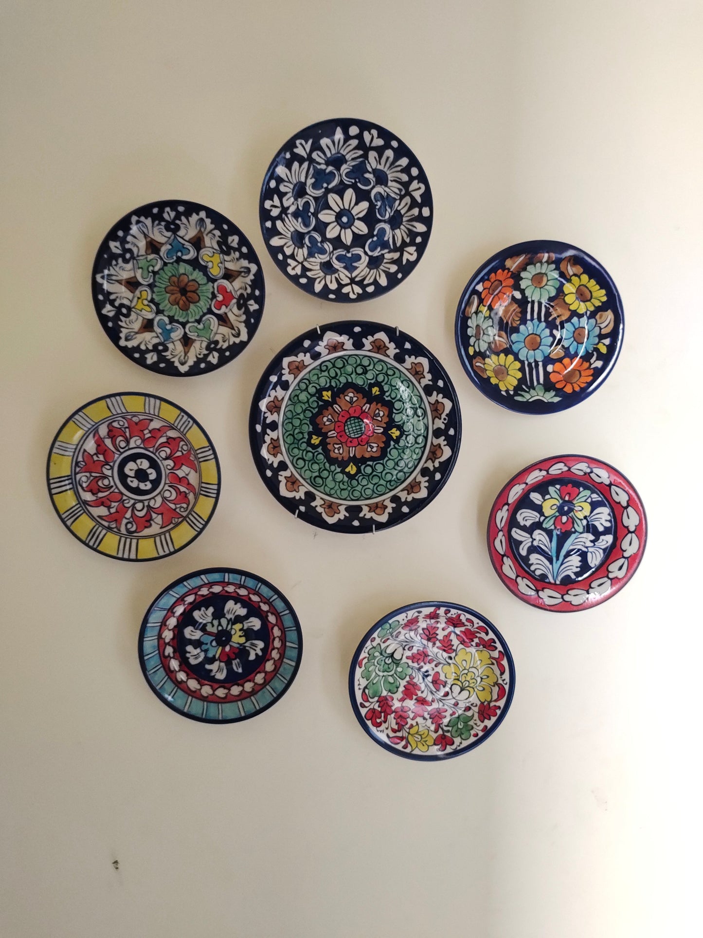Ceramic Handmade Wall Hanging Art | Wall Art | 8 Pcs Set