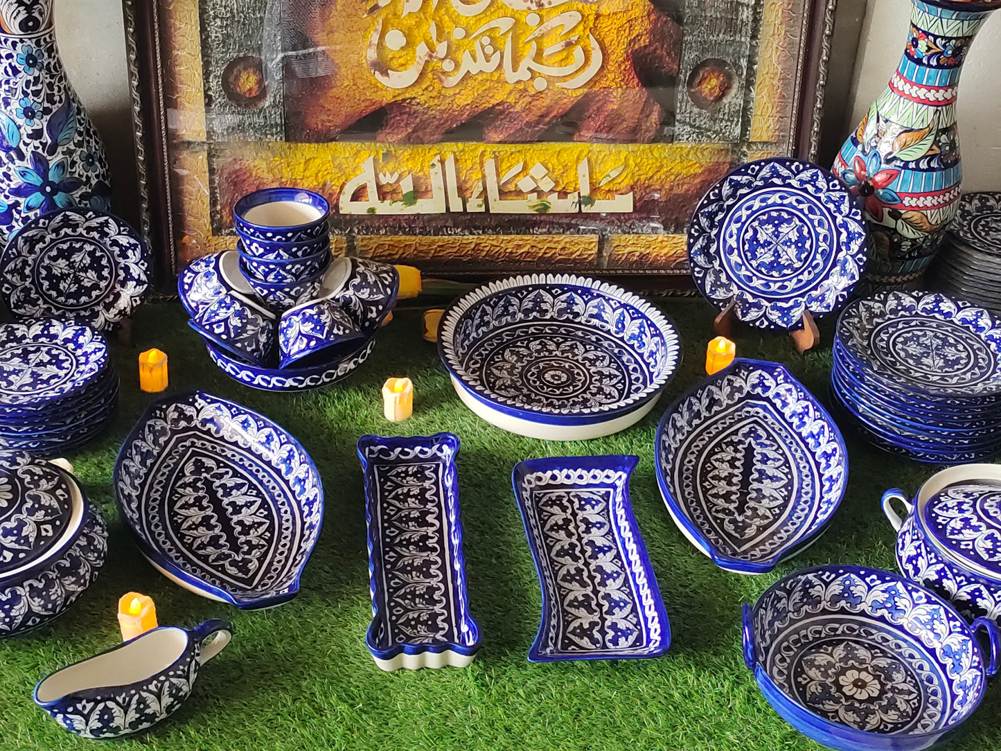 Ceramic Handmade Dinner Set | 10 Men Set | 40 Pcs | Ghauri Design