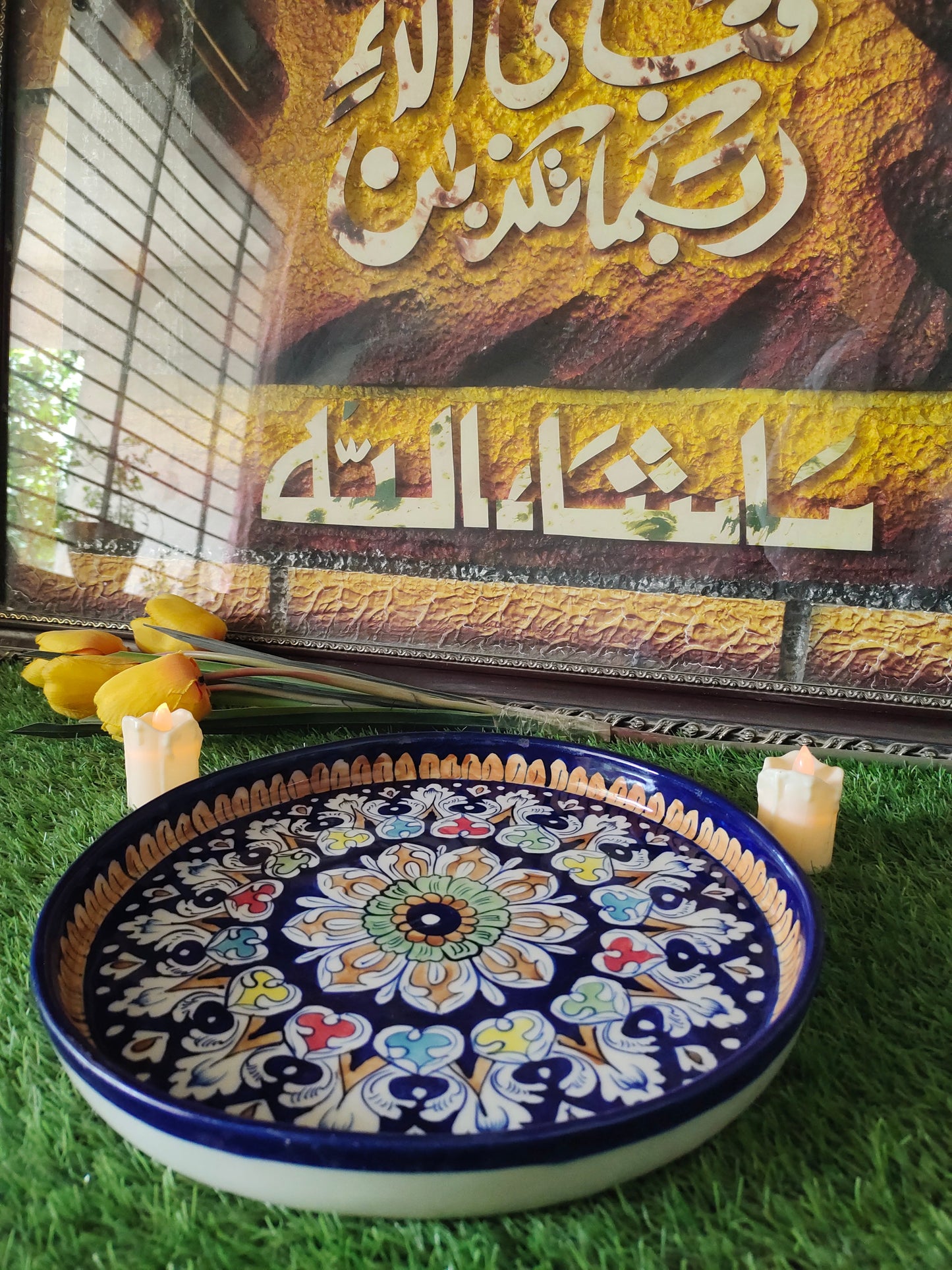 Ceramic Handmade Pizza Platter Dish | Size 12 inch | TRD Multi Design