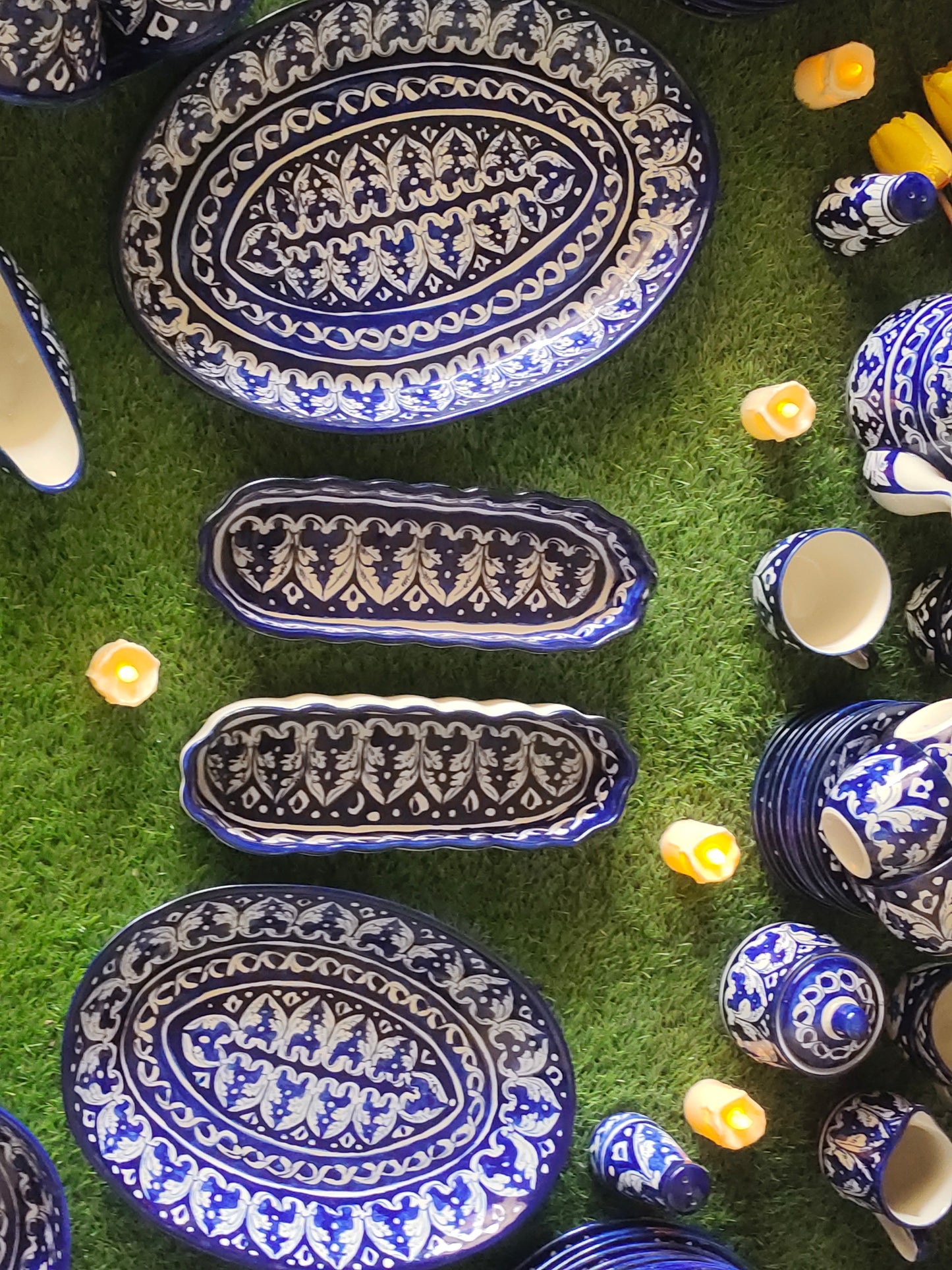 Ceramic Handmade Dinner Set | 10 Men Set | Ghauri Design | 65 Pcs