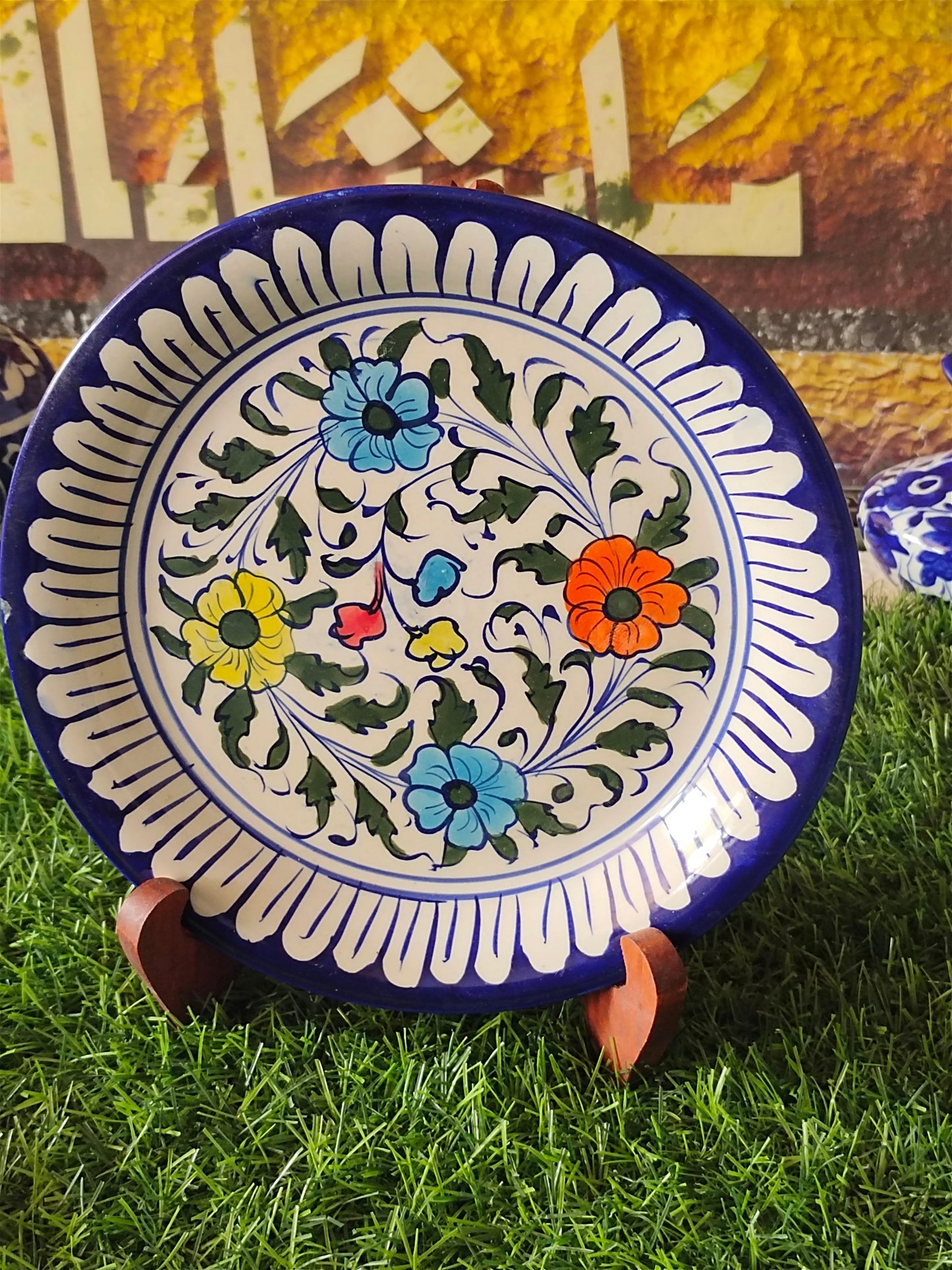 Handmade Ceramic Half Plate (Size 08 inch) | Wall Art | Wall Decor