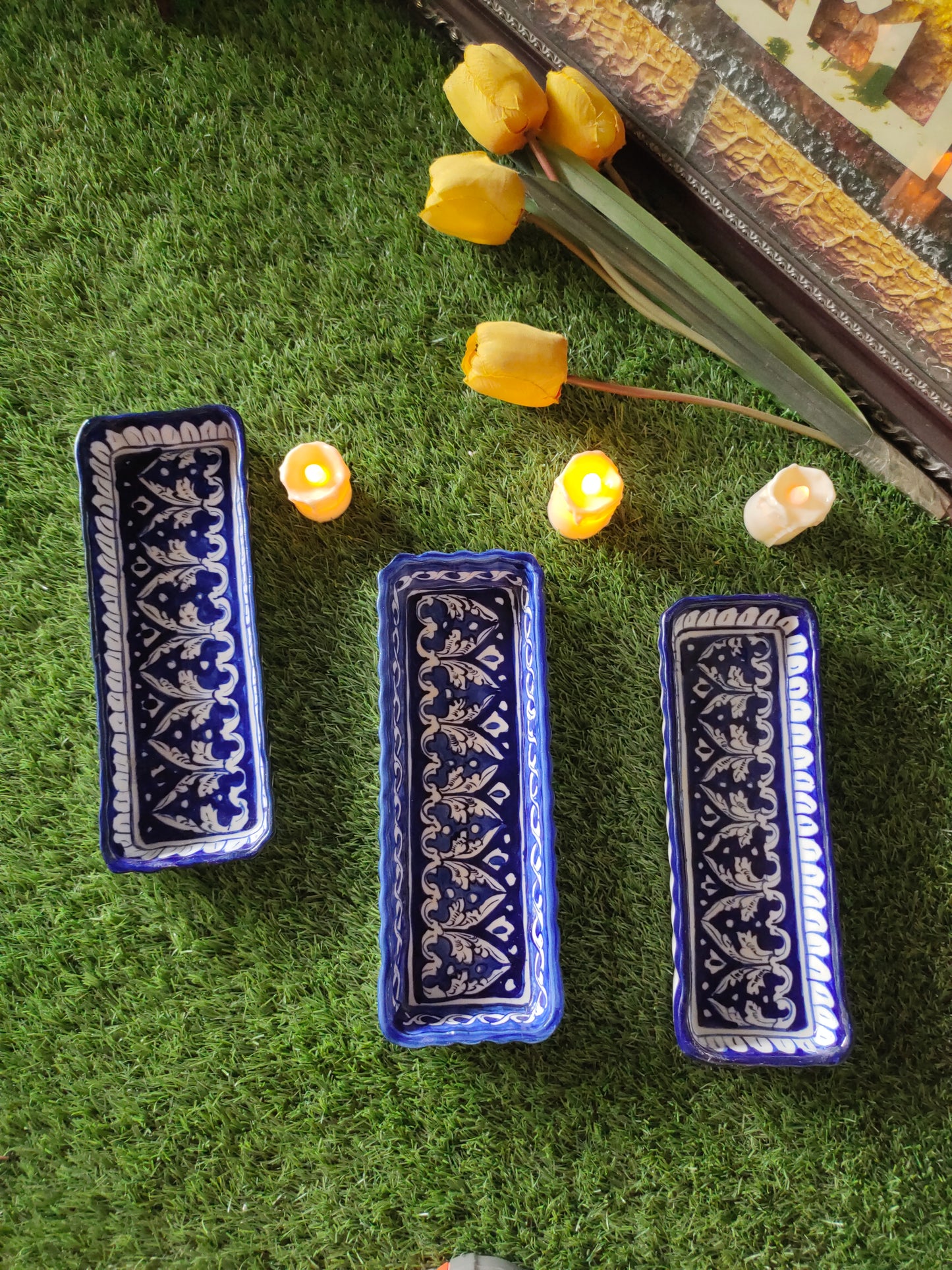 Ceramic Handmade Kabab Dish | Salad Bar | Serving Dish | Size 10 inch | Bundle Deals | 3 Pcs set
