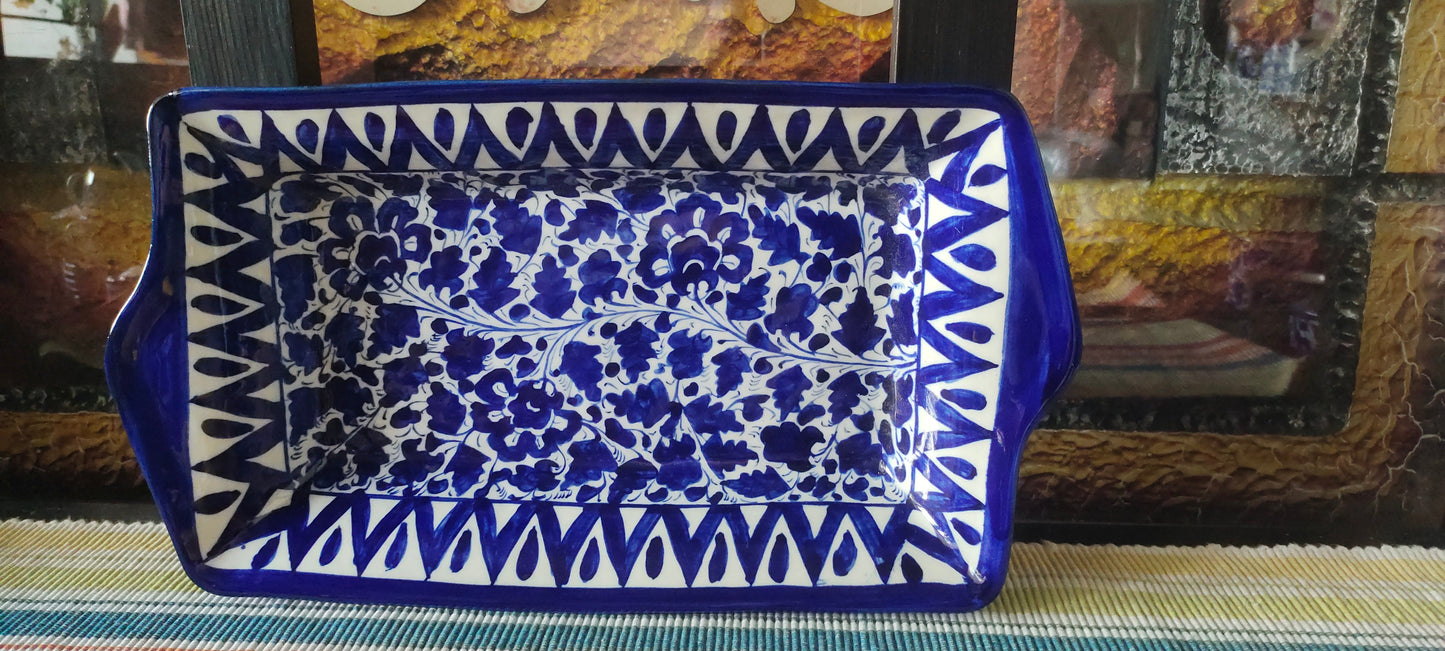 Ceramic Handmade Serving Deep Dish Platter Serina Design | Size 13 *8 inch