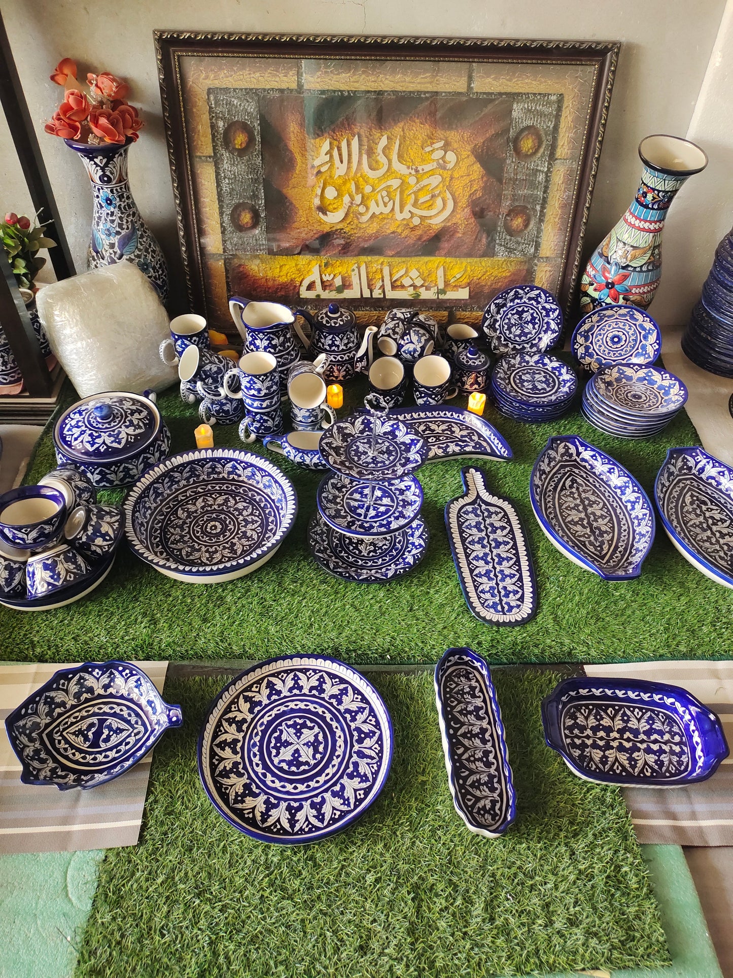 Ceramic Handmade Customized Dinner Set | 8 Men set | 75 Pcs
