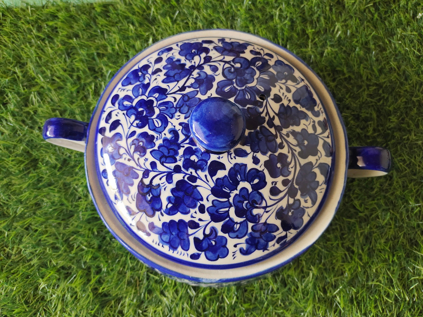 Ceramic Handmade Salan Donga With Lid Cover | Size Medium 8 inch