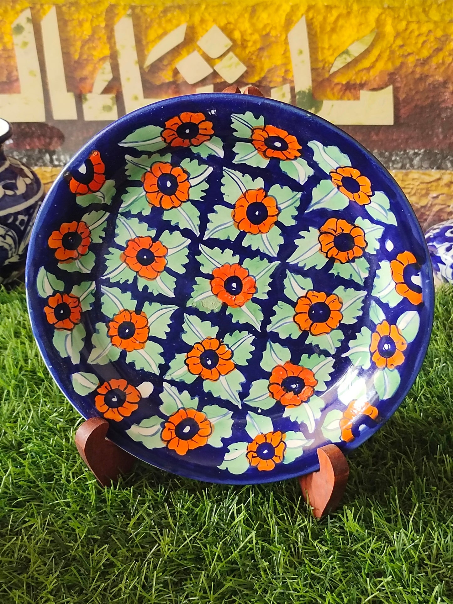 Handmade Ceramic Half Plate (Size 08 inch) | Wall Art | Wall Decor