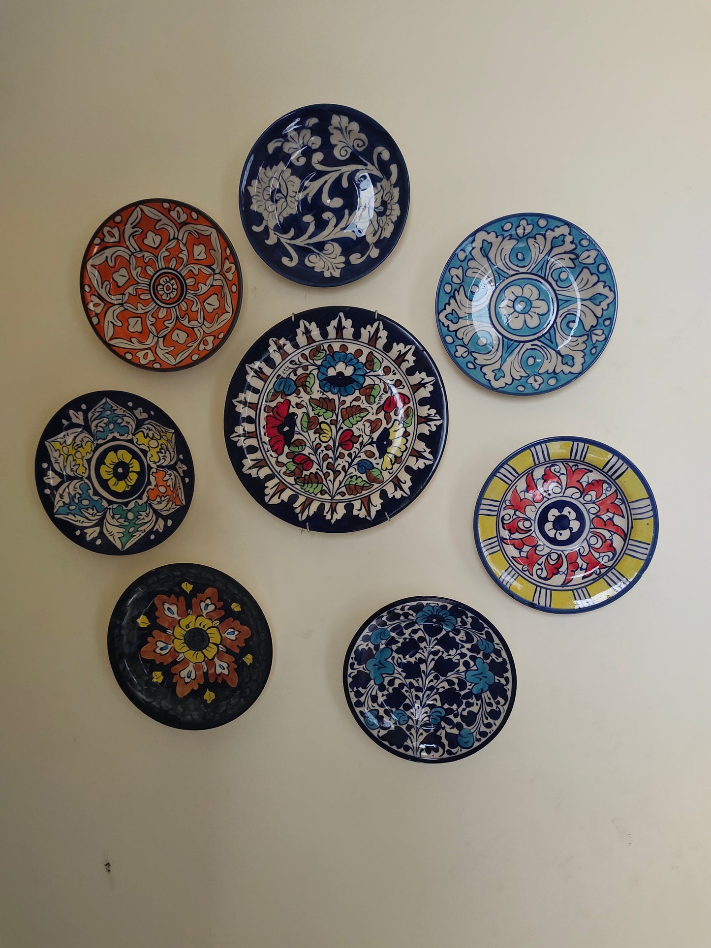 Ceramic Handmade Plate Set | Calligraphy Wall Art | Wall Art | 8 pcs set