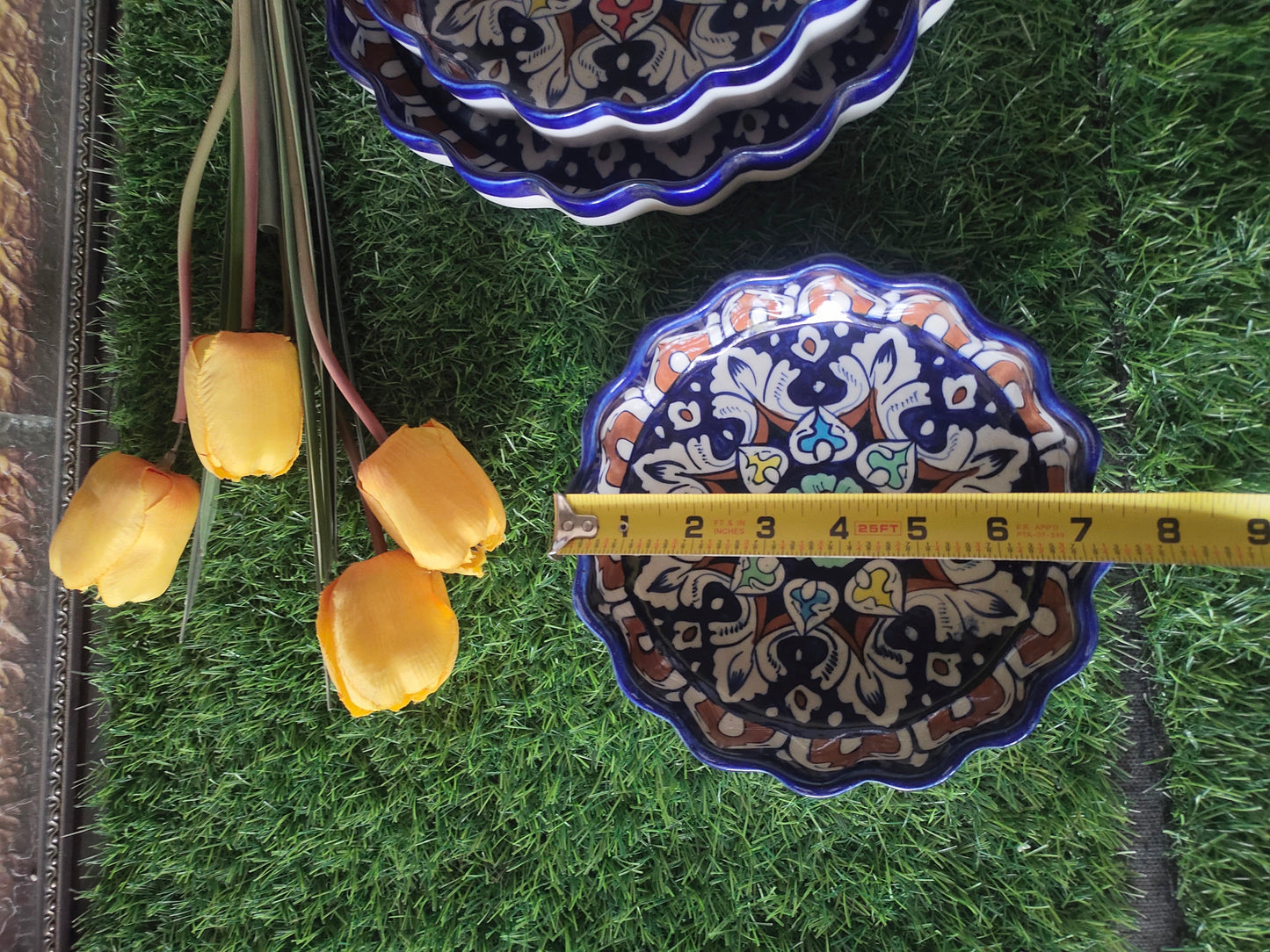 Handmade Ceramic Apple Dishes 3 pcs set