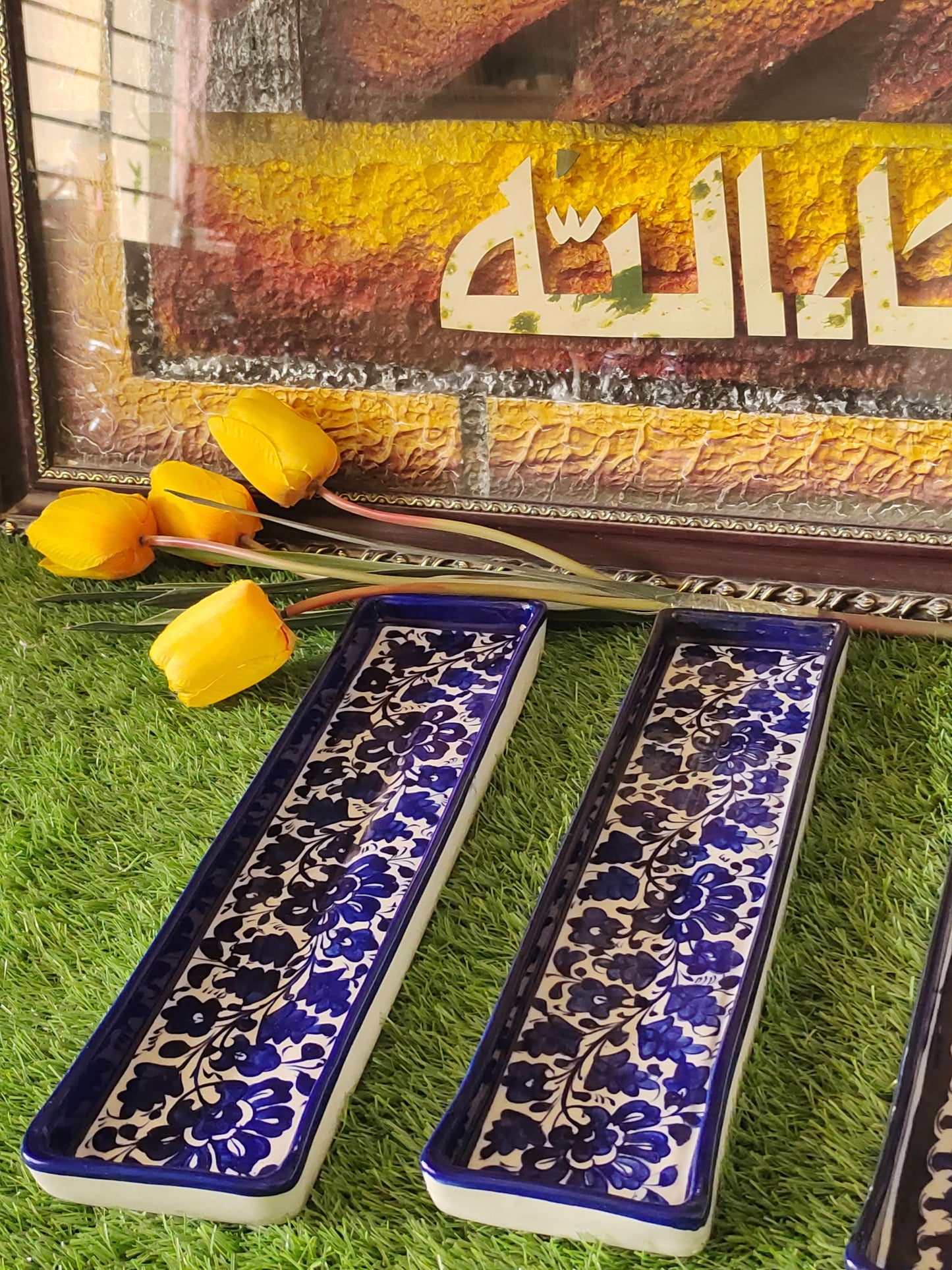 Ceramic Handmade Kabab Dish Long | Size 15 inch